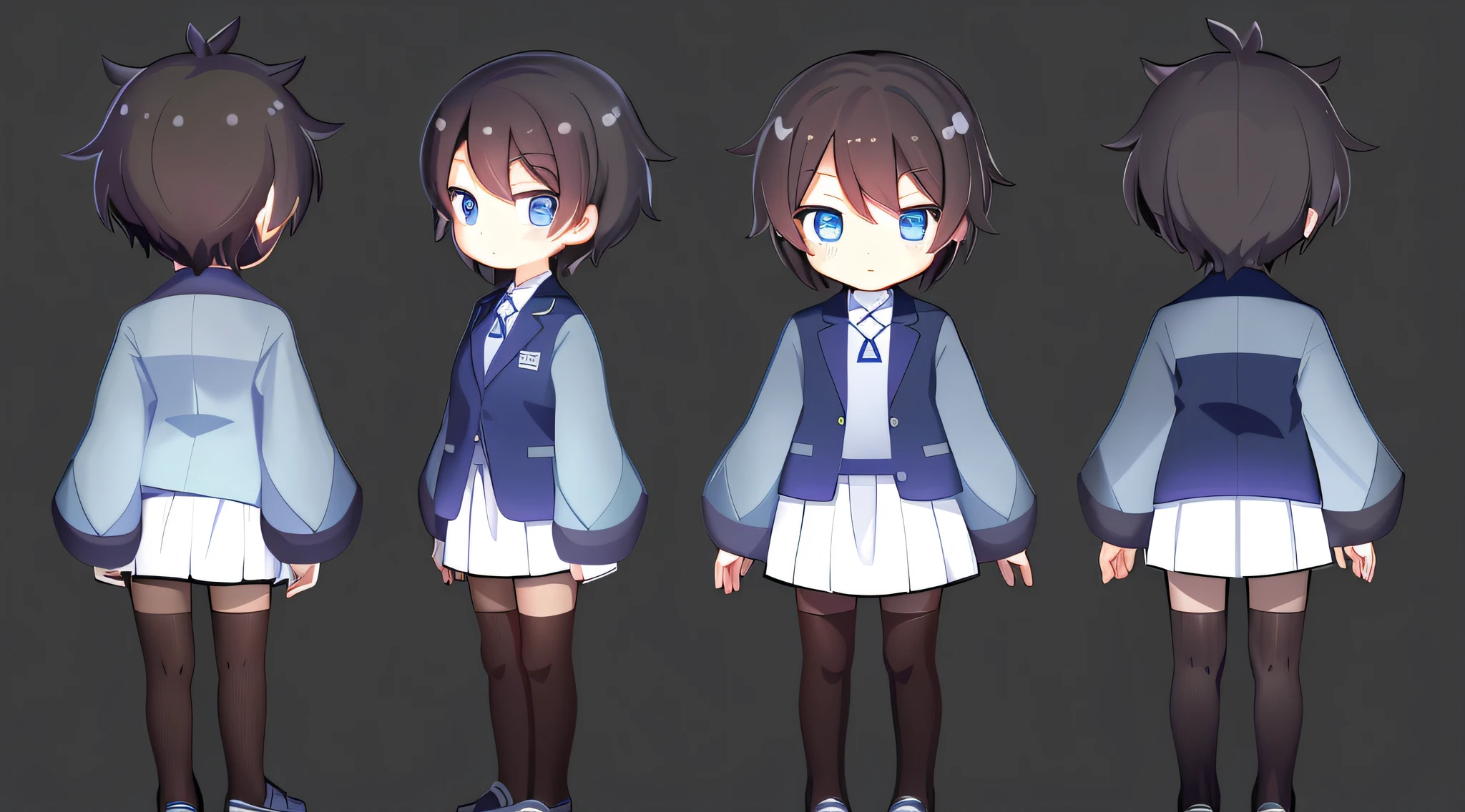 a close up of a person in a uniform with different poses, anime moe artstyle, magical school student uniform, anime character reference sheet, anime character design, [ character design ], anime stylized, full body character design, ( ( character concept art ) ), official character art, single character full body, stylized anime, 2 d anime style, full character design