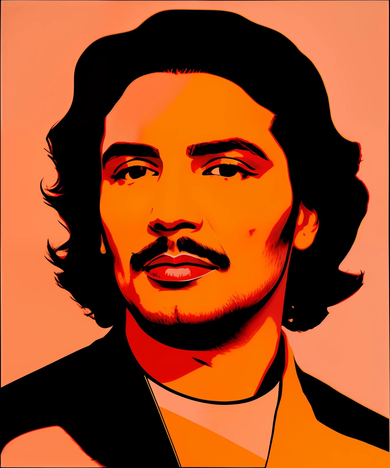 Andy Warhol's "Nasser", warm palette, pastel colors, detail, 8k, high detail, edge lighting, two-tone lighting, dim, understated