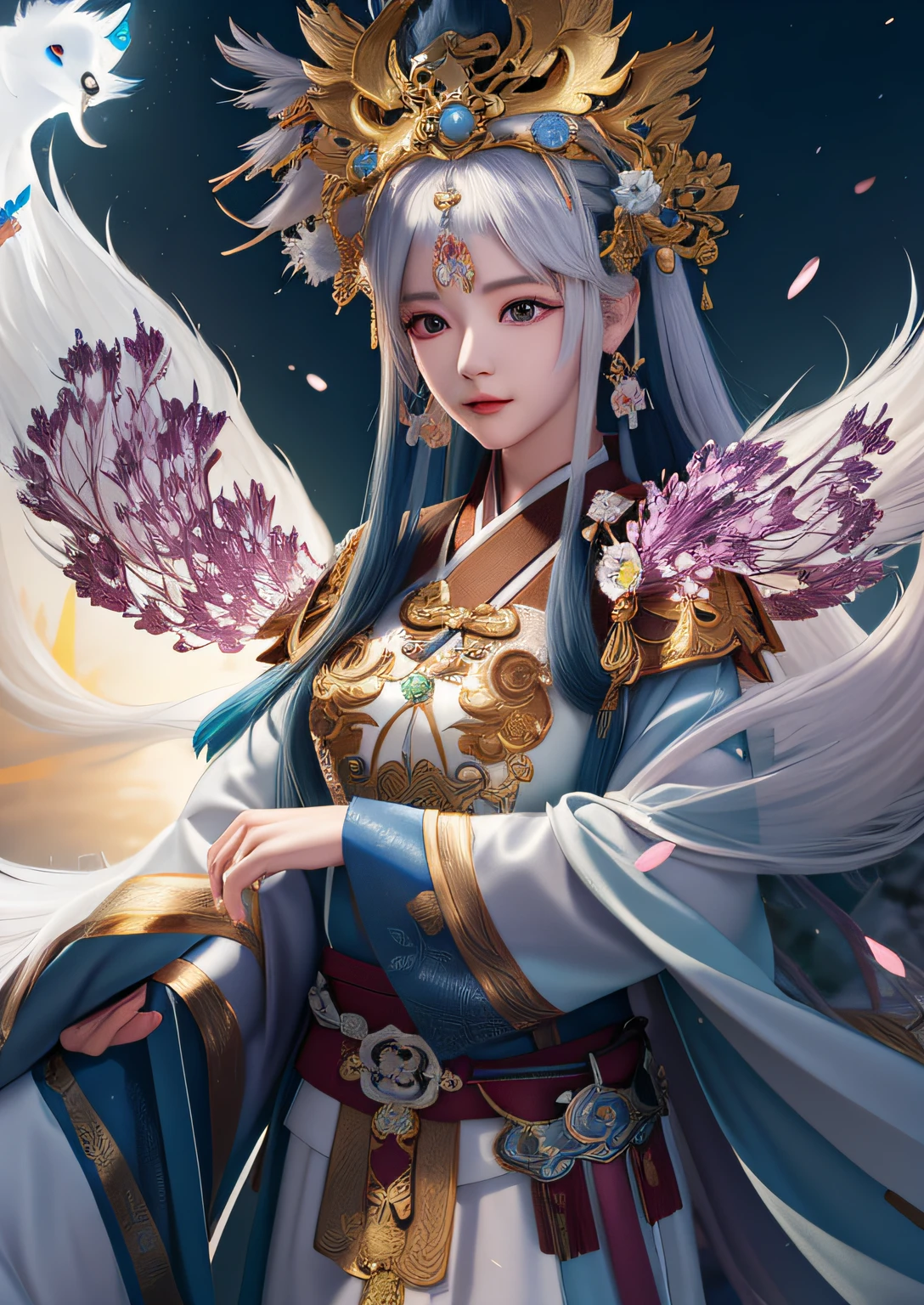 (Masterpiece), (Best Quality), Ultra High Definition, (Raw Photo:1.2), (Photorealistic:1.4), Extraordinary Detail, Dramatic Lighting, High Resolution, 8k, Absurdity, One Boy, Chinese, (Daoist_robe:1.3), Black daoist_robe, Outdoors, Ancient China, View Viewer, Landscape, Cherry Blossoms, ulzzang-6500:0.7, Chinese, Mountain, Ancient Chinese-style landscape painting, mountains in front, beautiful winding green river behind, high line detail, high resolution, super high quality, magnificent composition, film lighting, masterpiece, Julian inspired G Liulian art style, Yin-Yang master detail art, Yang J, inspired by Lan Ying, sea queen Mu Yanglin, beautiful fantasy empress, whole body Xianxia, inspired by Feng Huang Zhong, Fan Art Best Art Station, inspired by Wu Bin, there are women in big white angel wings and blue dresses, Julian inspired g Liulian art style, Wu Bin inspired yin-yang master detail art, whole body Xianxia, Lan Ying inspired by Yang J, Pingze Jinyao, beautiful fantasy empress inspired by Ai Xuan, inspired by Pu Hua, white hair and white fox anime girl, Onmyoji Detail Art, Onmyoji Portrait, Onmyoji, Beautiful Fox Woman, White Haired God, Fox no Bushi, Anime Fantasy Illustration, Fox with Torch, Anime Fantasy Artwork, Anime Style 4K, White-haired Fox, Amaterasu, Detailed Digital Anime Art, Beautiful Fox Woman, Anime Character with White Hair and White Feather Headdress with Sword, Onmyoji detail art, onmyoji portrait, onmyoji, gray hair god, anime style 4K, best anime 4K Konachan wallpapers, 4K manga wallpapers, detailed digital anime art, anime fantasy artwork, anime fantasy illustrations, anime art wallpapers 4K