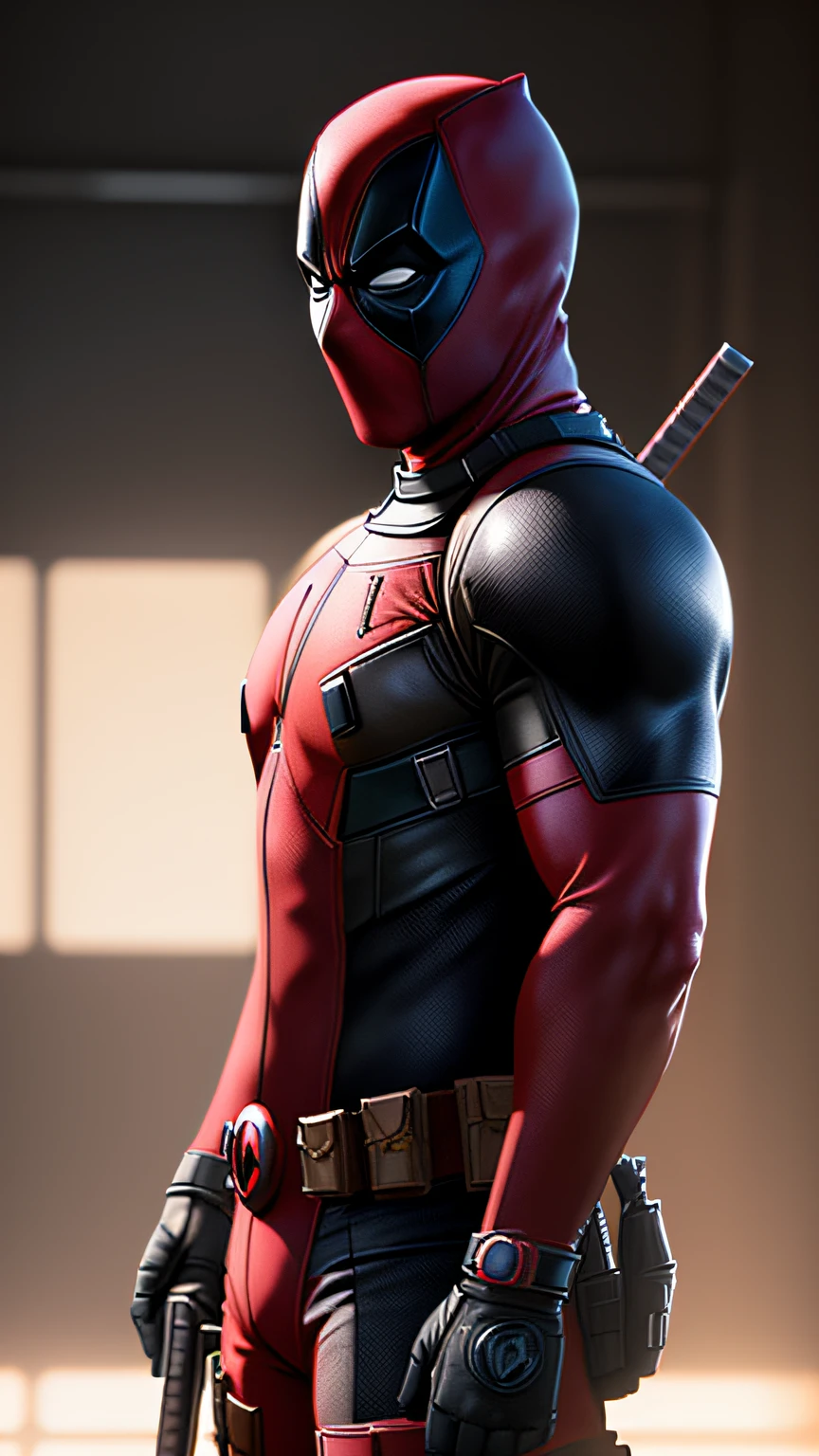 Deadpool from Marvel, Photography, Soft Lighting, Soft Details, Octane, ArtStation Trending, Ultra High Detail, Ultra-Realistic, Cinematic, 16K