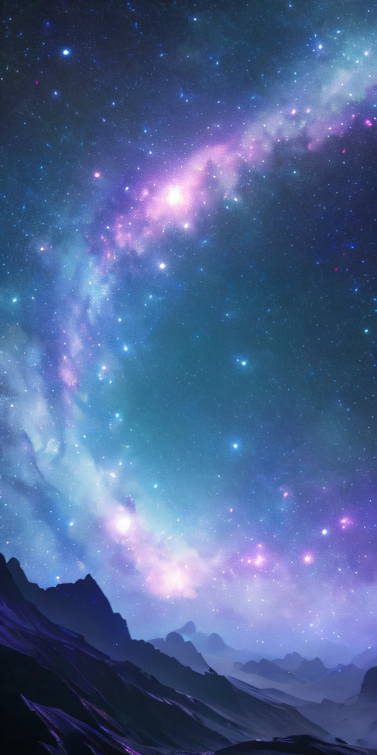 Enter an ethereal and fascinating journey into the depths of the galaxy, showcasing the magnificent beauty of the universe through ultra-detailed and top-quality CG art. Dynamic angles and dynamic poses capture the vastness of the Milky Way, with celestial bodies and stars floating harmoniously. The color palette is rich and deep, with blue, purple, pink, and white. Volumetric lighting brings an otherworldly glow to the surroundings and adds to the magical atmosphere.