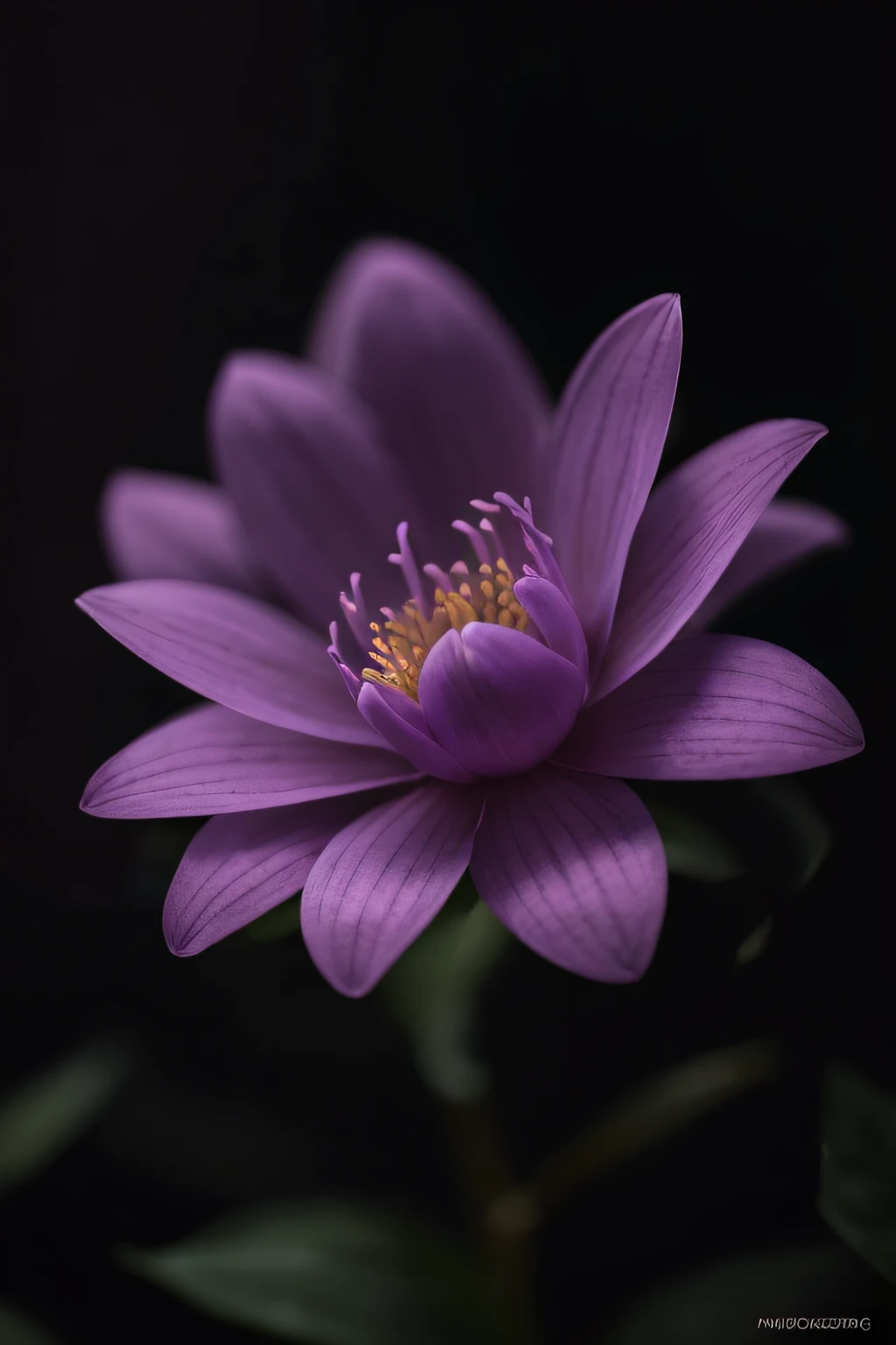 there is a purple flower that is blooming in the dark, taken with canon 5d mk4, shot on canon eos r5, shot on canon eos r 5, shot on sony a 7 iii, beautiful deep colors, shot on nikon z9, beautiful deep colours, shot with canon eoa 6 d mark ii, 100 mm sigma art