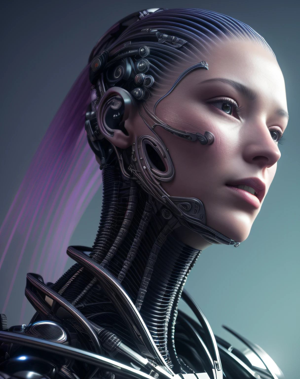 a portrait of sxeyez, cyborg, robotic parts, 100 mm, beautiful studio soft light, rim light, vibrant details, luxurious cyberpunk, lace, hyperrealistic, anatomical, facial muscles, cable electric wires, microchip, elegant, beautiful background, octane render, H. R. Giger style, 8k, best quality, masterpiece, illustration, an extremely delicate and beautiful, extremely detailed ,CG ,unity ,wallpaper, (realistic, photo-realistic:1.37), Amazing, finely detail, masterpiece,best quality,official art, extremely detailed CG unity 8k wallpaper, absurdres, incredibly absurdres,  robot, silver halmet, (high detailed skin:1.2),8k uhd, dslr, soft lighting, high quality, film grain, Fujifilm XT3