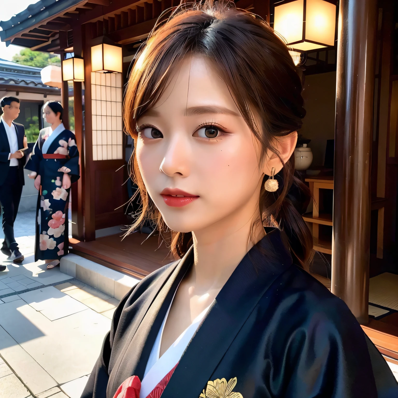 (8K, Best Quality, Masterpiece, Ultra High Definition: 1.2),kimono,Japanese room,hakama,fullbody