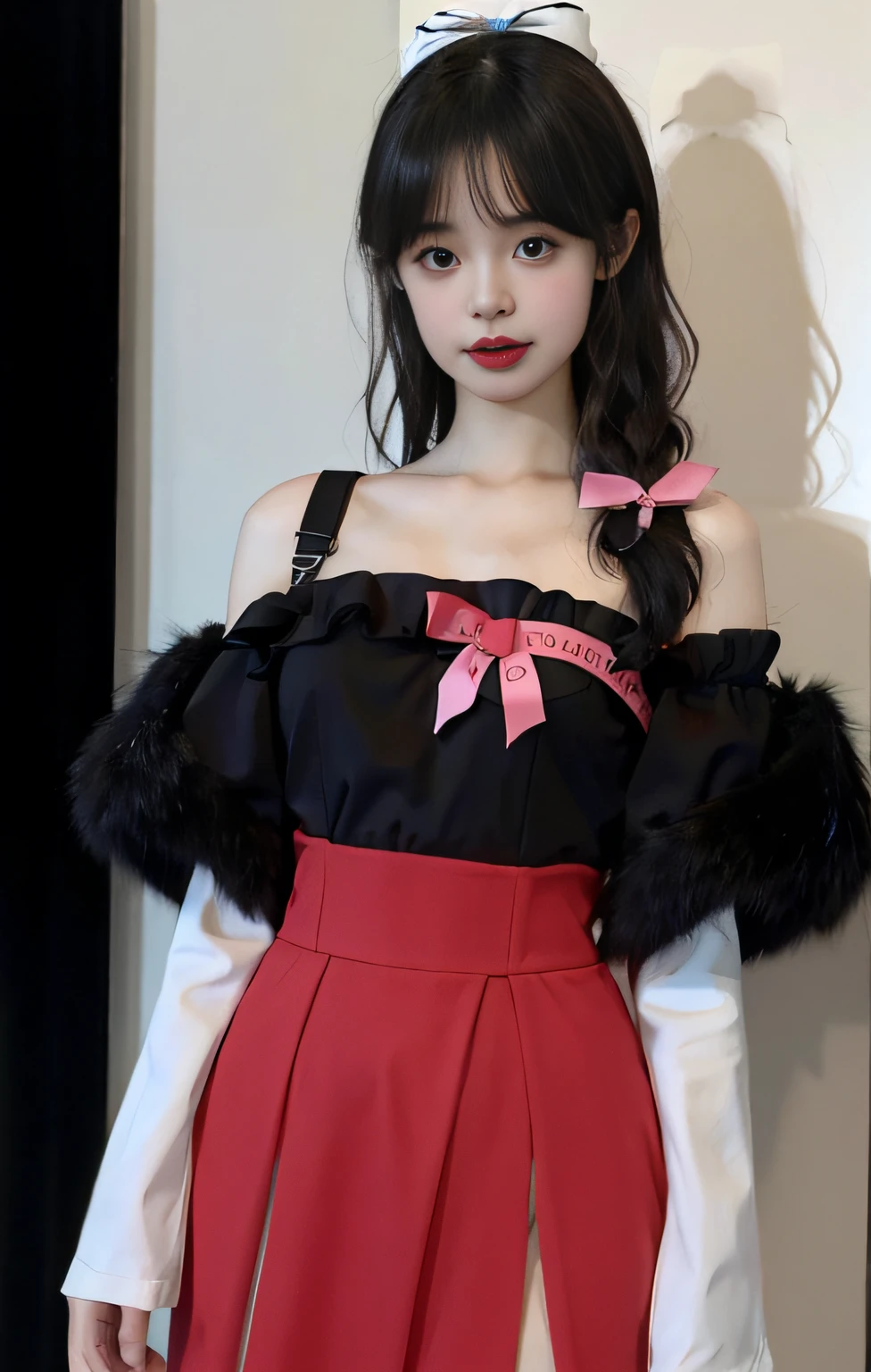 young girl, long hair realistic, vivid image, masterpiece, (best quality: 1.2), hyper detail, realistic, hd, high quality, cinematic light, ray tracing, ultra high resolution, uhd, (ultra lifelike: 1.5,), complex detail, detailed texture, fine detail, high quality shadows, beautiful skirt, full body, standing, panties walking, sexy pose, seductive pose, thin hips, long legs, small chest.