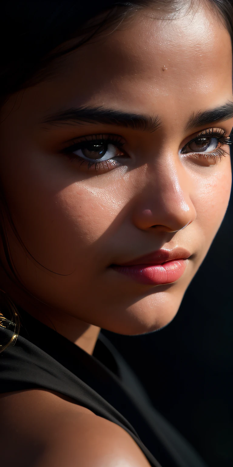 8k, RAW Photo, Best quality, masterpiece,(photorealistic:1.4) , (lip gloss, eyelashes, smiling, bright face, glowing skin, best quality, ultra high resolution, depth of field, chromatic aberration, caustic, wide lighting, natural shading) ultra high res, front view, big breast size, raw photo, 1girl, Indian girl, indian girl face, black saree dress, perfect face, in the dark, deep shadow, Cold light, caustics, looking at the viewer with a serene bliss, volumetric light, foggy background, rim light, edge light, backlit hair, Low Key, bloom, track equipment, outside the field, ((thin, thin)), photorealistic, photograph, masterpiece, realistic, realism, photorealism, high contrast, photorealistic digital art trending Artstation 8k HD high definition detailed realistic, detailed, skin texture, hyper detailed, realistic skin texture, armature, best quality, ultra high res, (photorealistic) (1.4), high resolution, detailed, raw photo, sharp re, lee jeffries nikon d850 film stock photo 4 kodak port 400 camera f1.6 lens rich colors hyper realistic lifelike texture dramatic lighting irrealengine trends on artstation cinestill 800