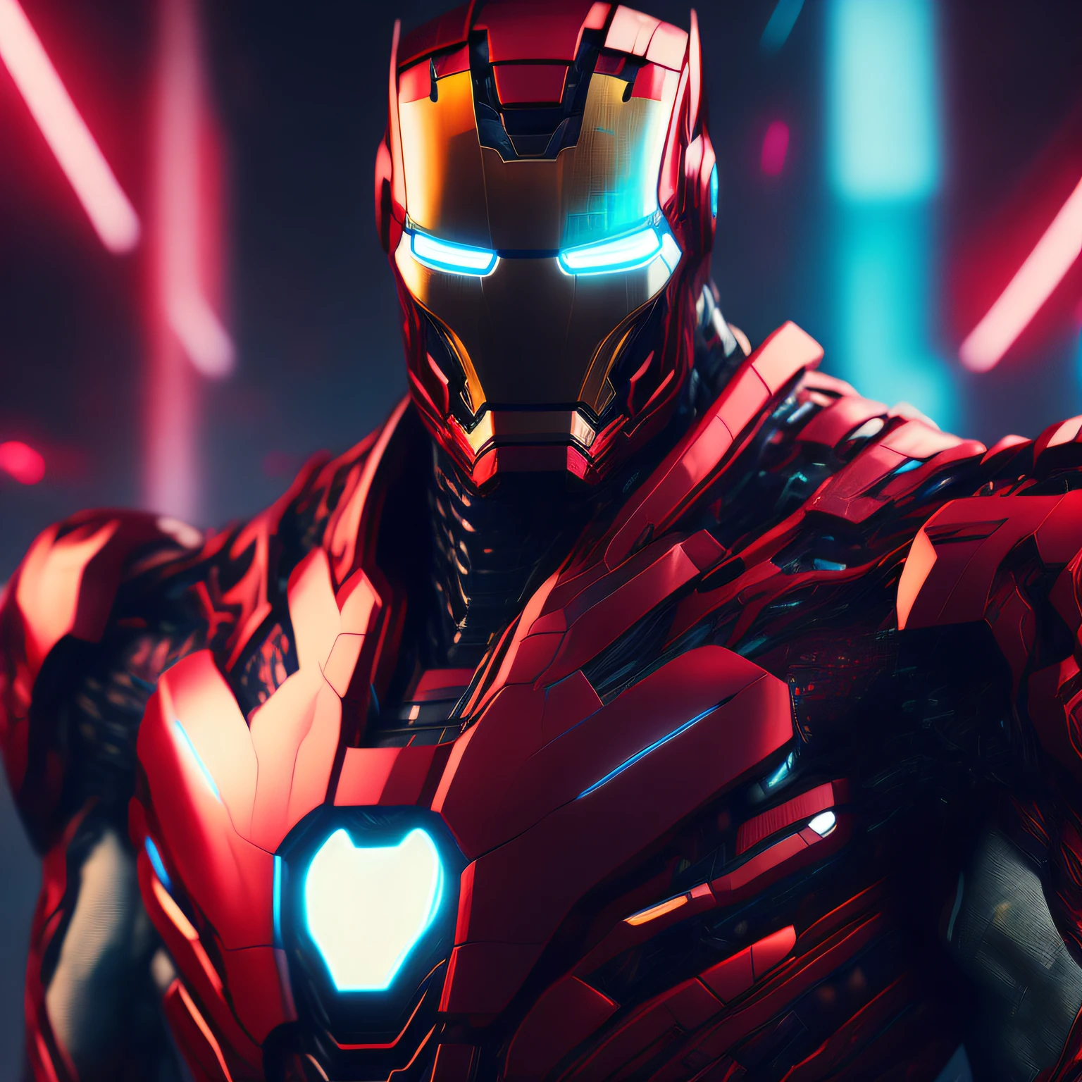 Iron Man, Cyberpunk, 8k.