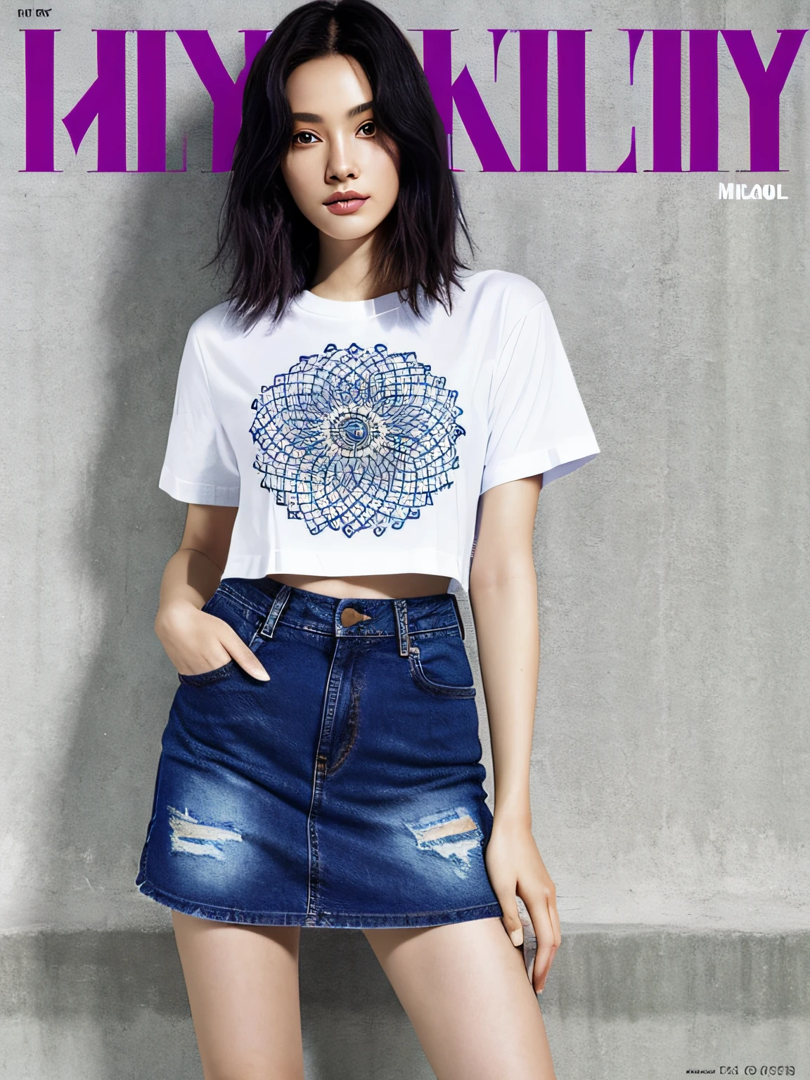young beautiful girl, ultra detailed, official art, unity 8k wallpaper, (fashion magazine cover:1.3),
BREAK
denim mini skirt, graphic tee, combat boots
, mandala