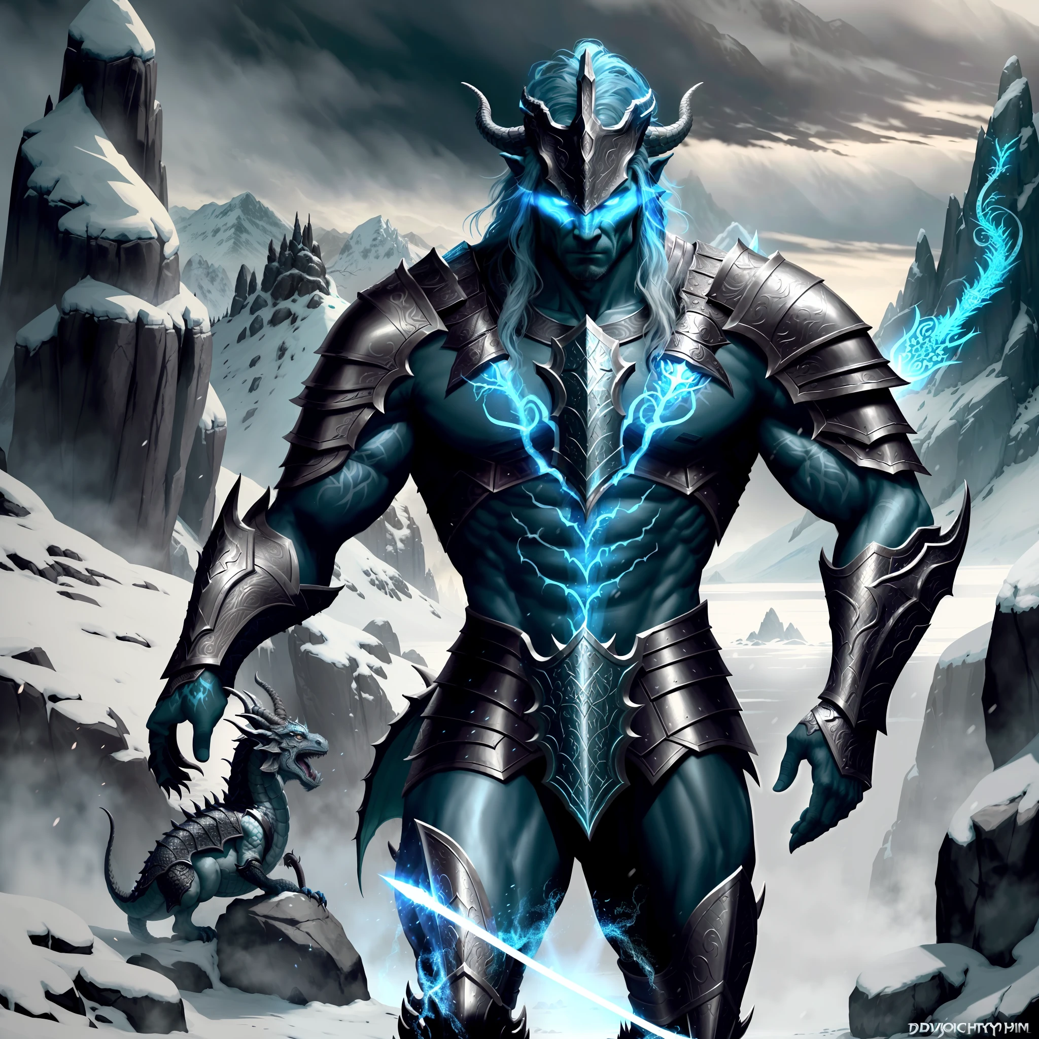 Aiden the Architect takes inspiration from the "The Elder Scrolls" series of games and creates a character named Dovahkiin. Dovahkiin is a fearless warrior who possesses the ability to absorb the souls of defeated dragons, granting him exceptional powers and the ability to use Thu'um, an ancient form of voice-based magic. He wears a dragon scale armor and carries an enchanted sword. Dovahkiin inhabits the province of Skyrim, an icy land filled with towering mountains and ancestral mysteries. Dynamic pose, cinematic lights, cinematic shadows, cinematic atmosphere, ultra detailed, high resolution, masterpiece