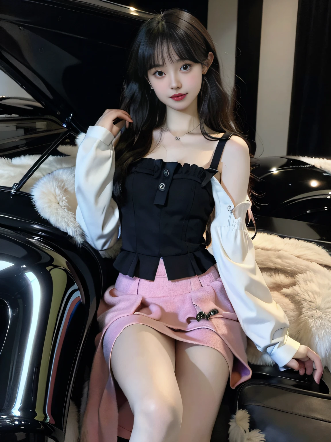 young girl, long hair realistic, vivid image, masterpiece, (best quality: 1.2), hyper detail, realistic, hd, high quality, cinematic light, ray tracing, ultra high resolution, uhd, (ultra lifelike: 1.5,), complex detail, detailed texture, fine detail, high quality shadows, beautiful skirt, full body, standing, panties walking, sexy pose, seductive pose, thin hips, long legs, small chest.