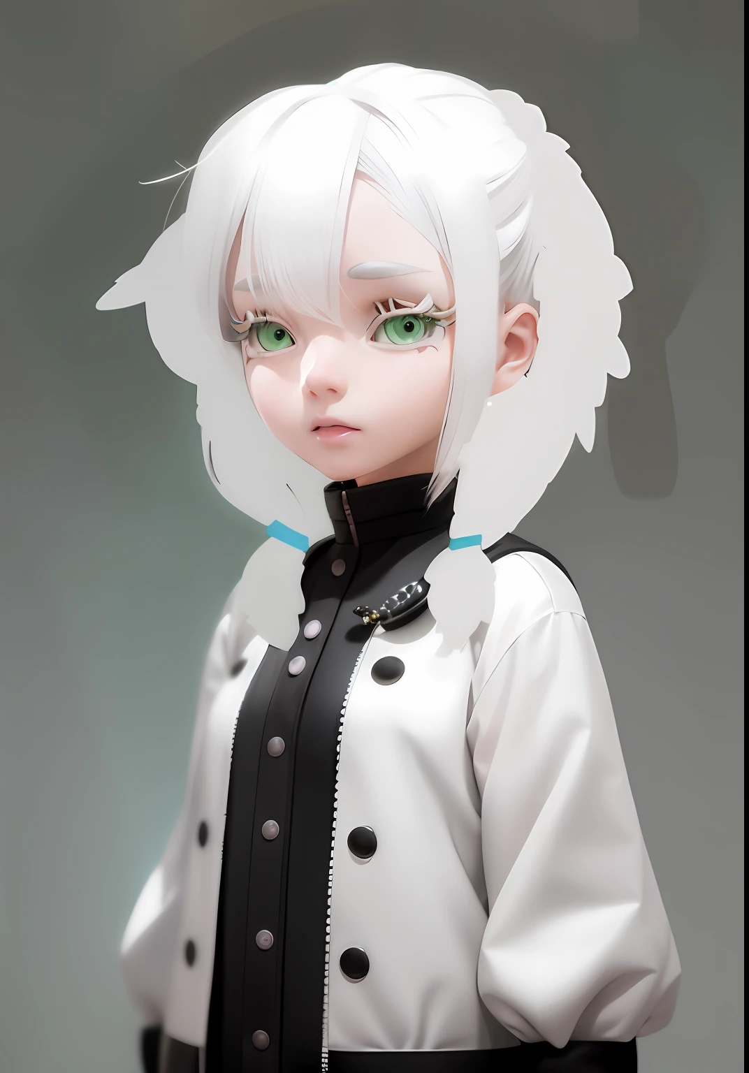 anime - style photo of a young girl with white hair and green eyes, made with anime painter studio, artwork in the style of guweiz, stylized anime, anime styled 3d, highly detailed character, close up character, anime stylized, render of a cute 3d anime girl, anime highly detailed, 8k portrait render, realistic anime 3 d style
