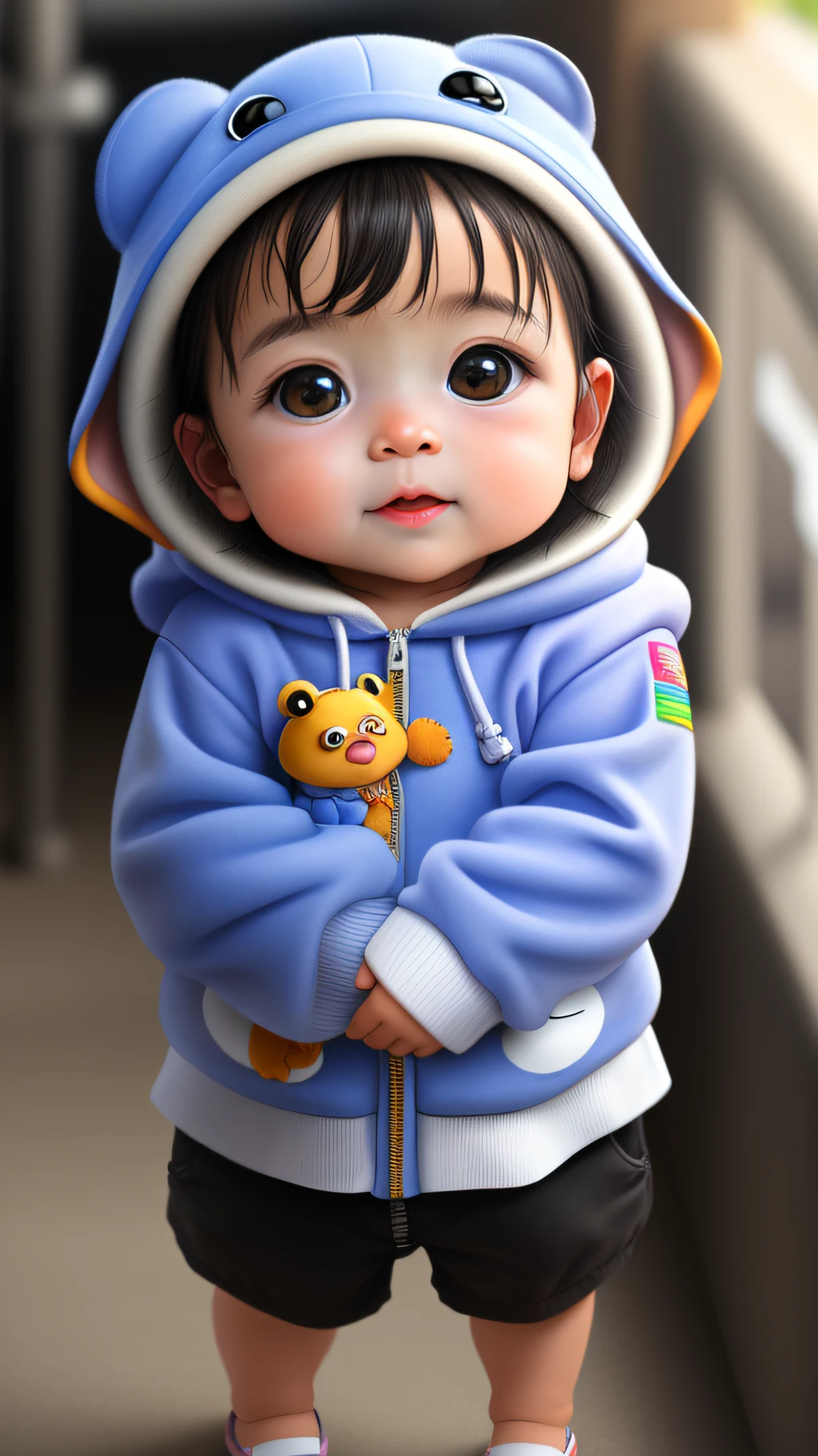 Baby yodah (grogu:1.2), (hyperrealism:1.1),(detailed:1.2)