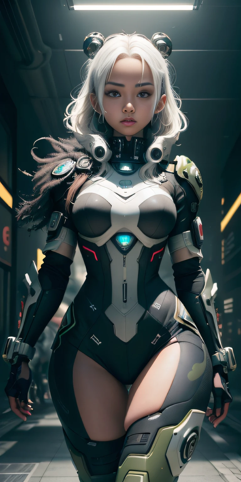 ((Best Quality)), ((Masterpiece)), (Highly Detailed: 1.3), 3D, Beautiful (Cyberpunk:1.2) Special Forces, Robort, ((African Girl with Thick Voluminous Hair Wearing camouflage_uniform: 1.1)), Body Armor, Cover, Digital (Camouflage: 1.3), HDR (High Dynamic Range), Ray Tracing, NVIDIA RTX, Super-Resolution, Unreal 5, Subsurface Scattering, PBR Textururing, Post-processing, Anisotropic Filtering, Depth of Field, Maximum Clarity and Sharpness,  multilayer textures, Albedo and specular maps, Surface shading, accurate simulation of light-material interaction, perfect proportions, Octane Render, two-tone lighting, wide aperture, low ISO, white balance, rule of thirds, 8K RAW, efficient sub-pixel, sub-pixel convolution,