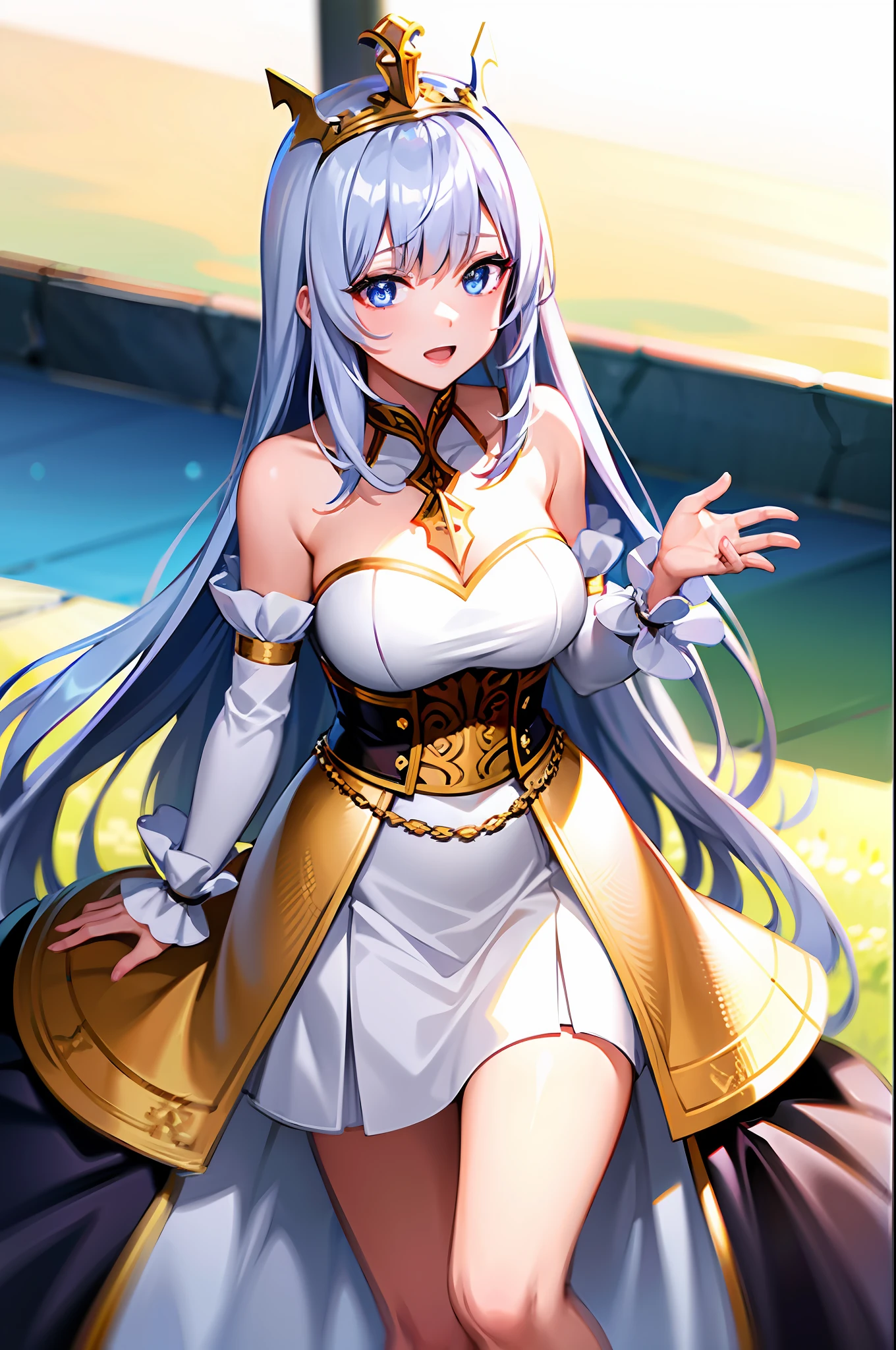 (a girl) queen,goddess,with white dress,super detailed,8k,high quality