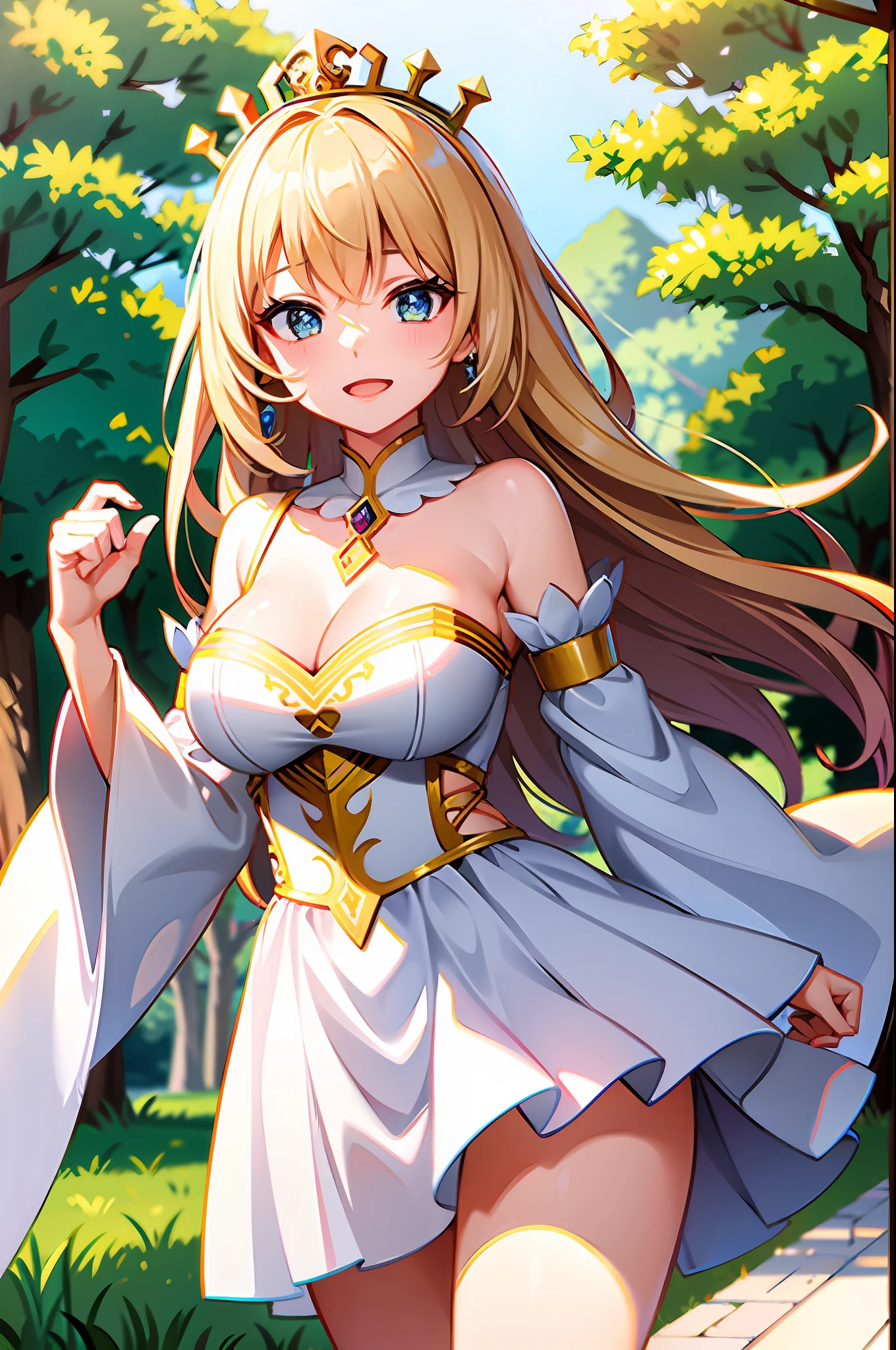 (a girl) queen,goddess,with white dress,super detailed,8k,high quality