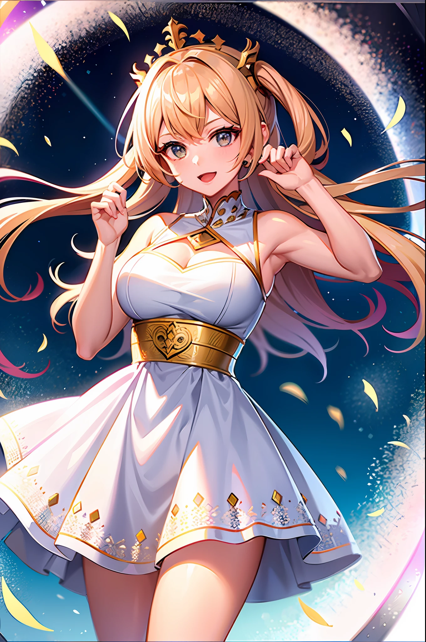 (a girl) queen,goddess,with white dress,super detailed,8k,high quality