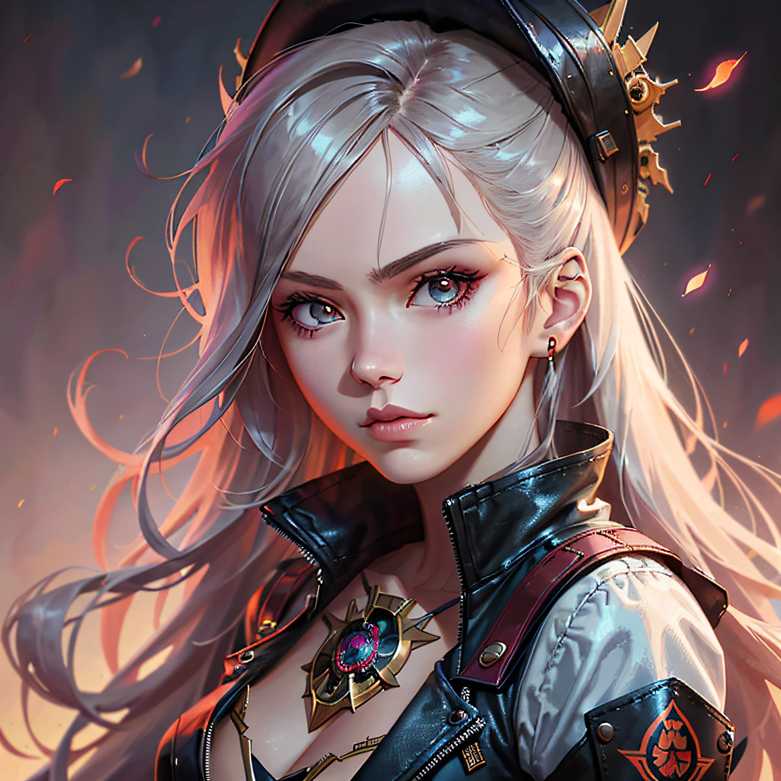 anime girl with long hair and a leather jacket posing for a picture, ig model | artgerm, extremely detailed artgerm, rossdraws portrait, artgerm portrait, wlop rossdraws, wlop | artgerm, artgerm and rossdraws, rossdraws 1. 0, artgerm. high detail