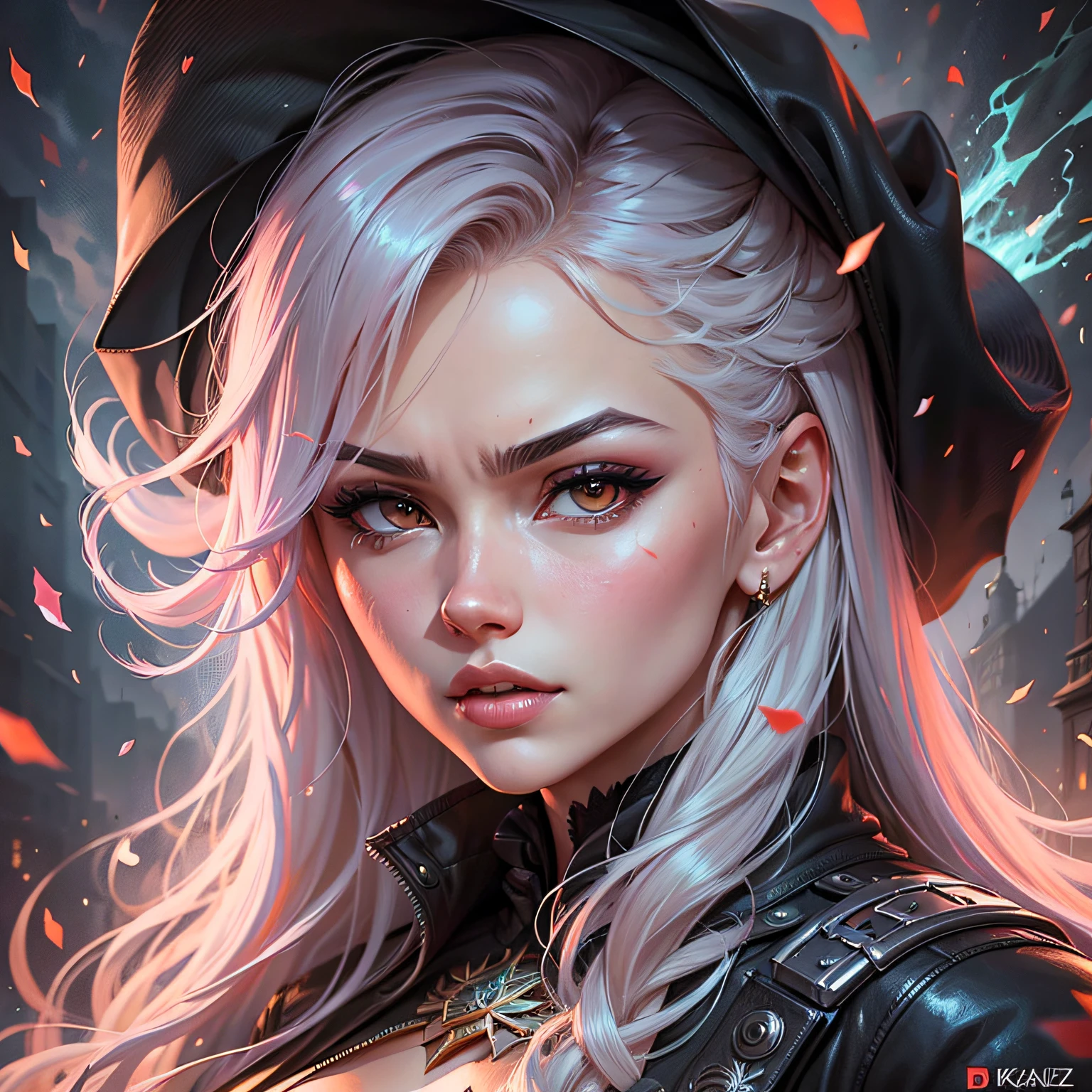 anime artwork by Kael Ngu, Svetlana Tigai, Katarina Sokolova, Ehsan Dabbaghi, Guweiz, Charlie Bowater and Djamila Knopf featuring a woman with a glamorous face and wicked attitude. extremely detailed and deep focused --auto --s2