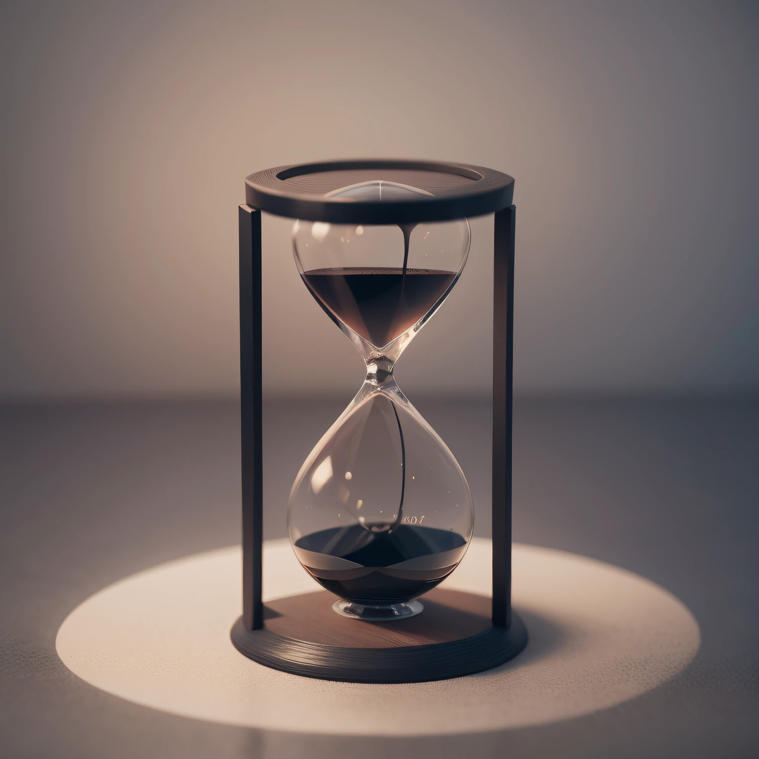 hourglass with black background