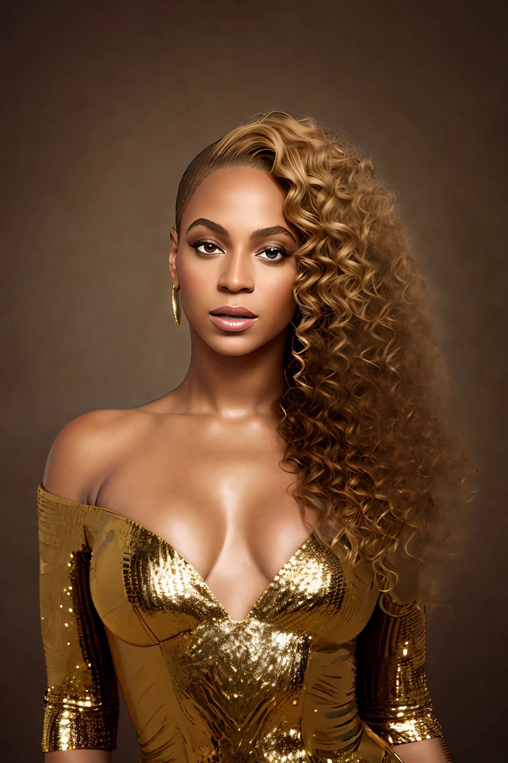 Photo BEYONCÉ ,l,texture 4K, high quality, beautiful hair, 8k image, high image quality, at night, EGYPTIAN GODDESS OUTFIT, QUEEN, THRONE, KINGDOM, BROWN EYES
