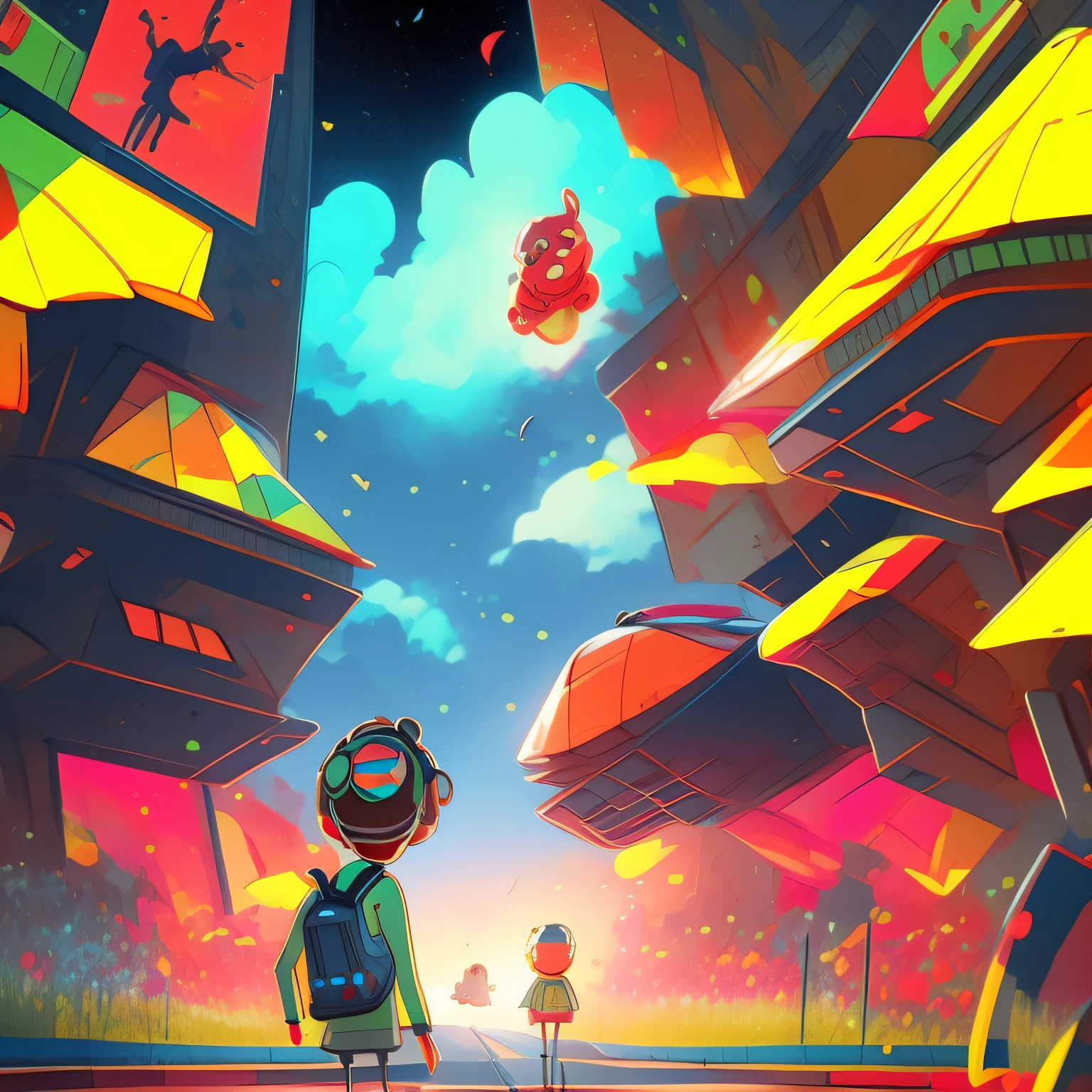 Rick and Morty entering a teleportation portal