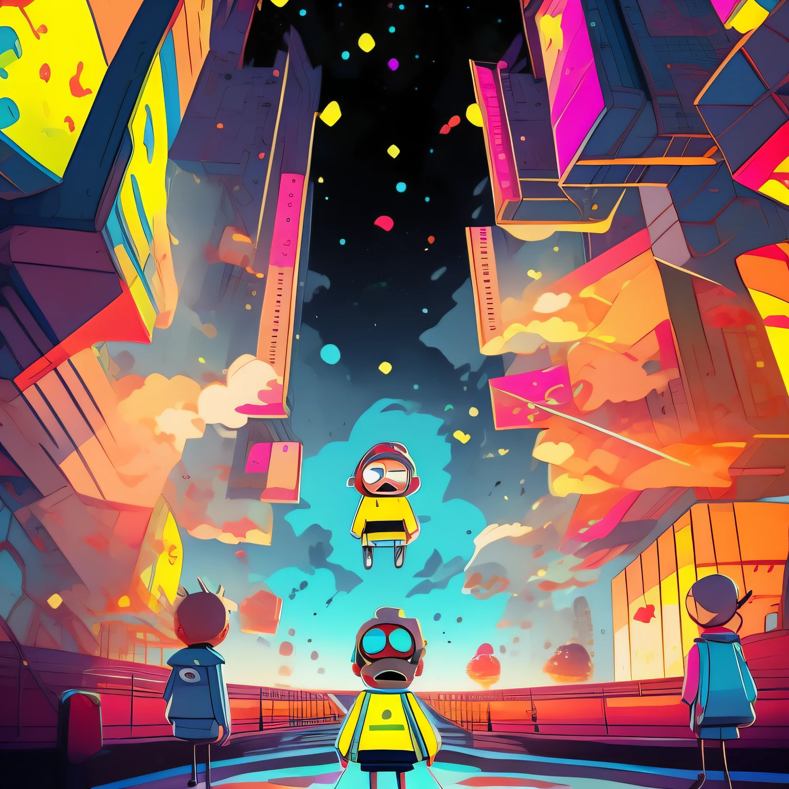 Rick and Morty entering a teleportation portal