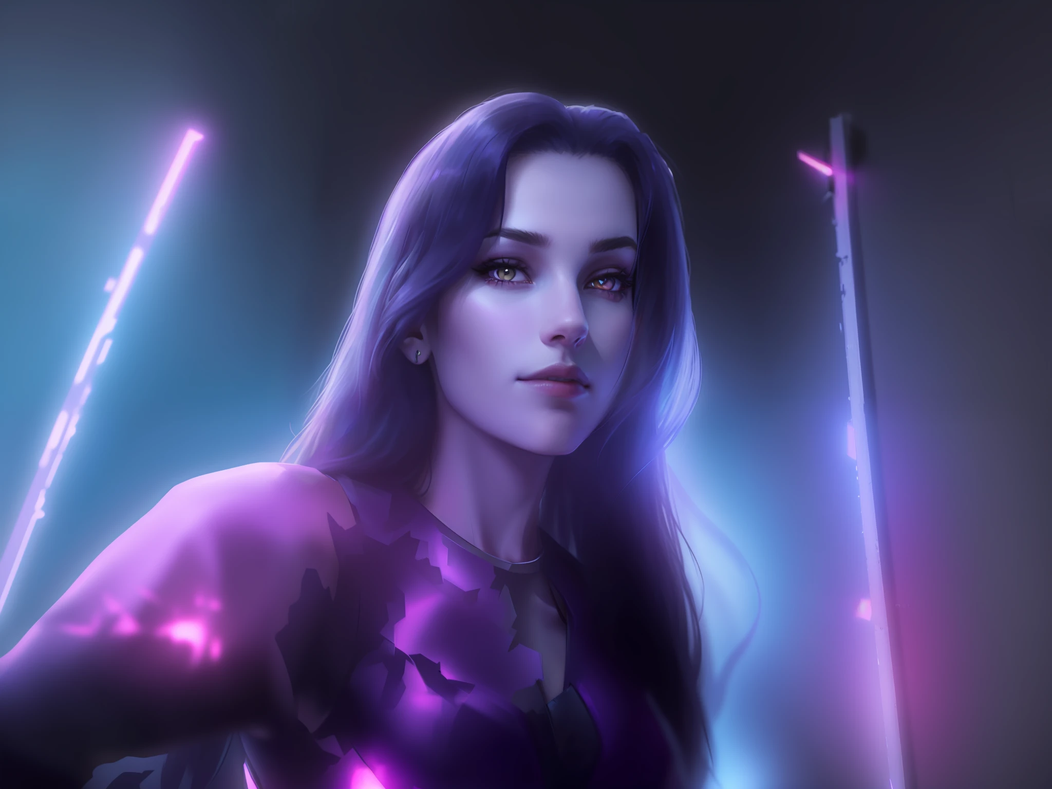 Widowmaker standing in front of a wall, glowing with colored light, profile image, high quality portrait, colored photo, headshot profile picture, taken in 2 0 2 0, girl portrait, avatar image