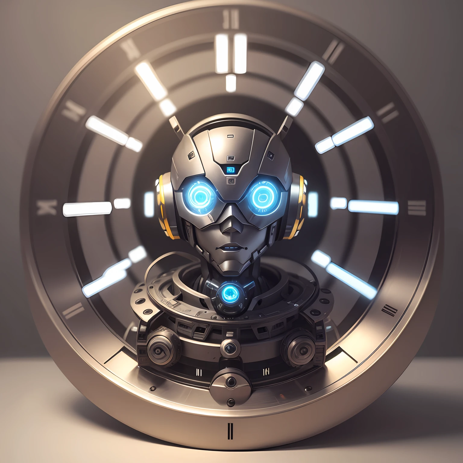 artificial intelligence robot holding a clock --auto --s2