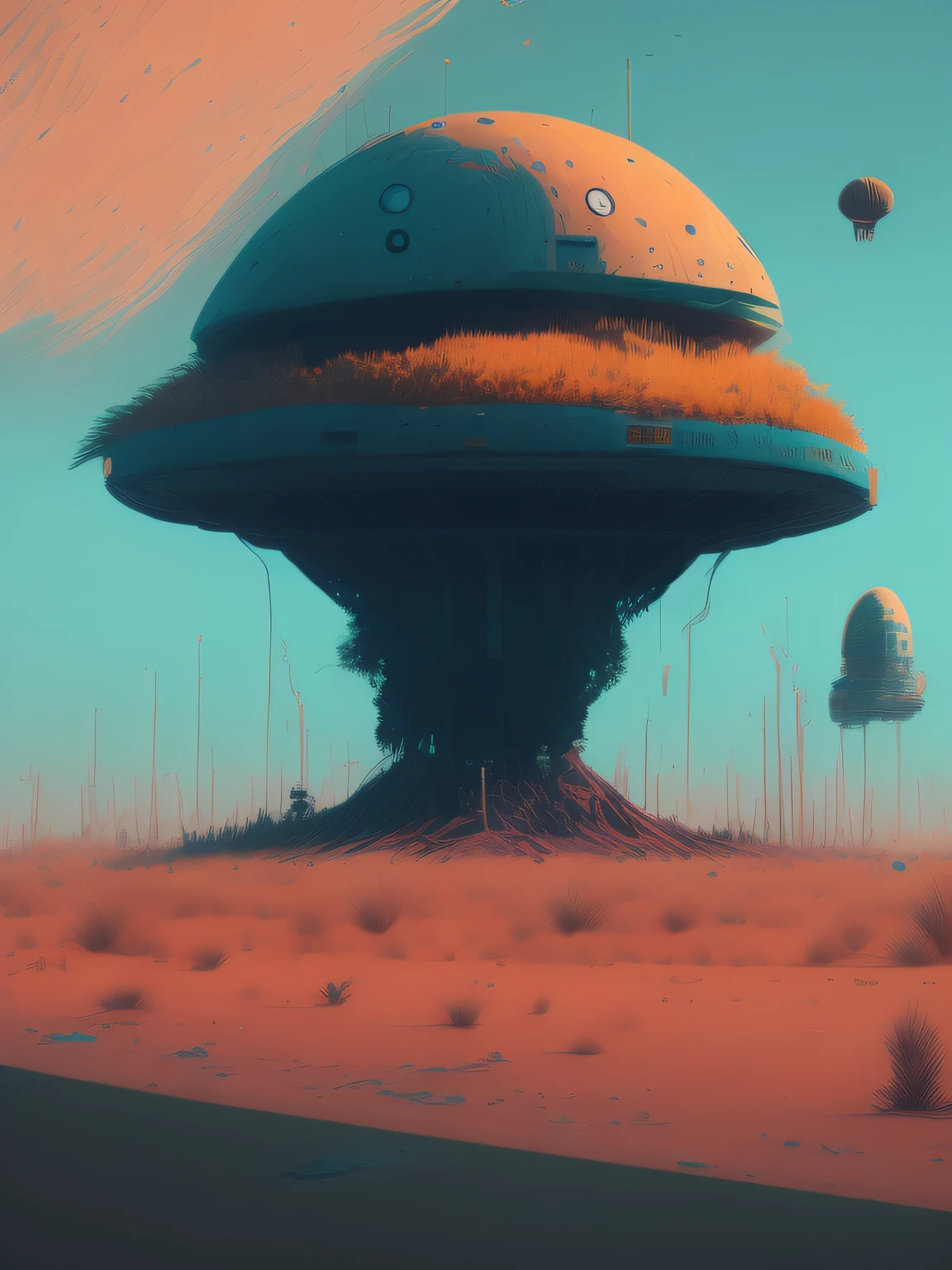 alien invasion in the style of simon stalenhag, photorealistic, 8k,