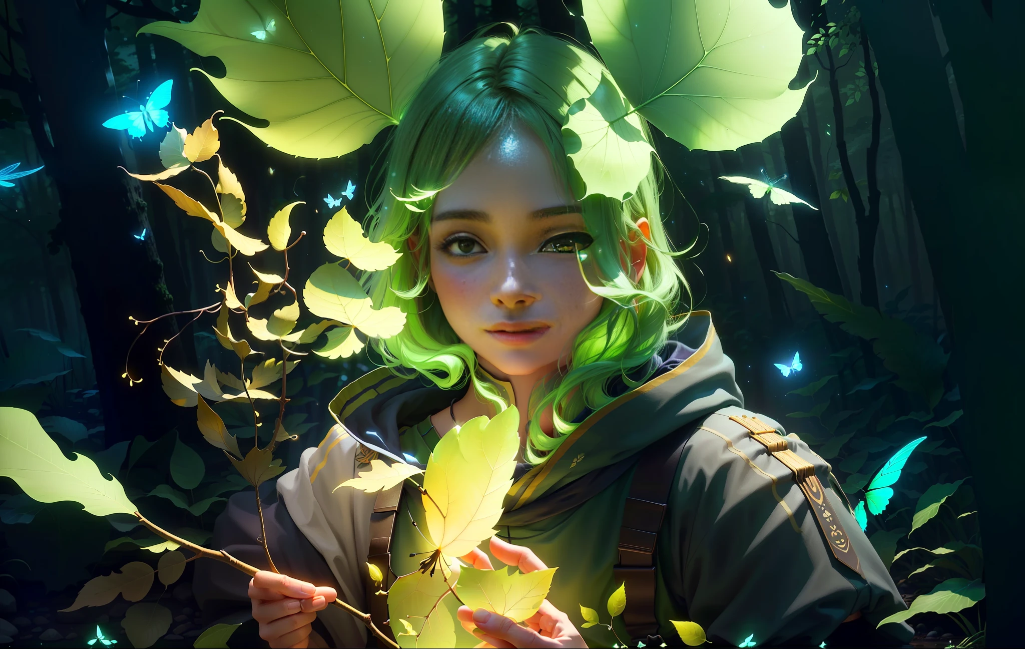 A masterpiece, the best quality, stunning reflections, the best reflections ever. (very detailed CG unity 8k wallpapers), (best quality), (best illustrations), (best shadows), forest theme with natural elements. Tall trees, quiet streams, small glowing mushrooms surrounded by delicate leaves and branches, with fireflies and glowing particle effects,, (natural elements), (jungle theme), (leaves), (twigs), (fireflies), butterflies, (delicate leaves), (glow), (particle effects). , Isometric 3D, Octane Rendering, Ray Traced, Super Detailed