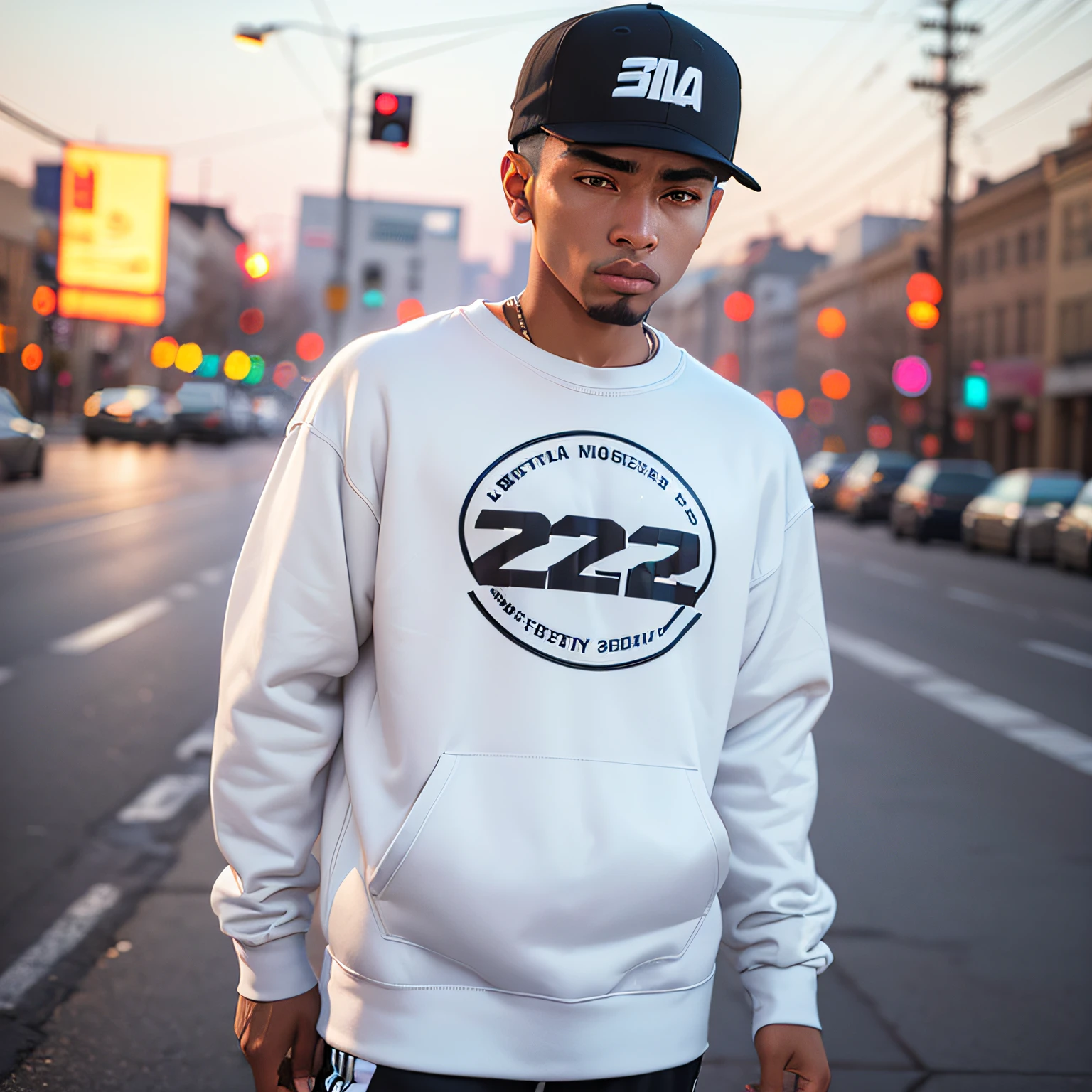 (ultra-realistic streetwear:1.2),(sweatshirt, cap),23 years,white,(high quality, high resolution) --auto --s2