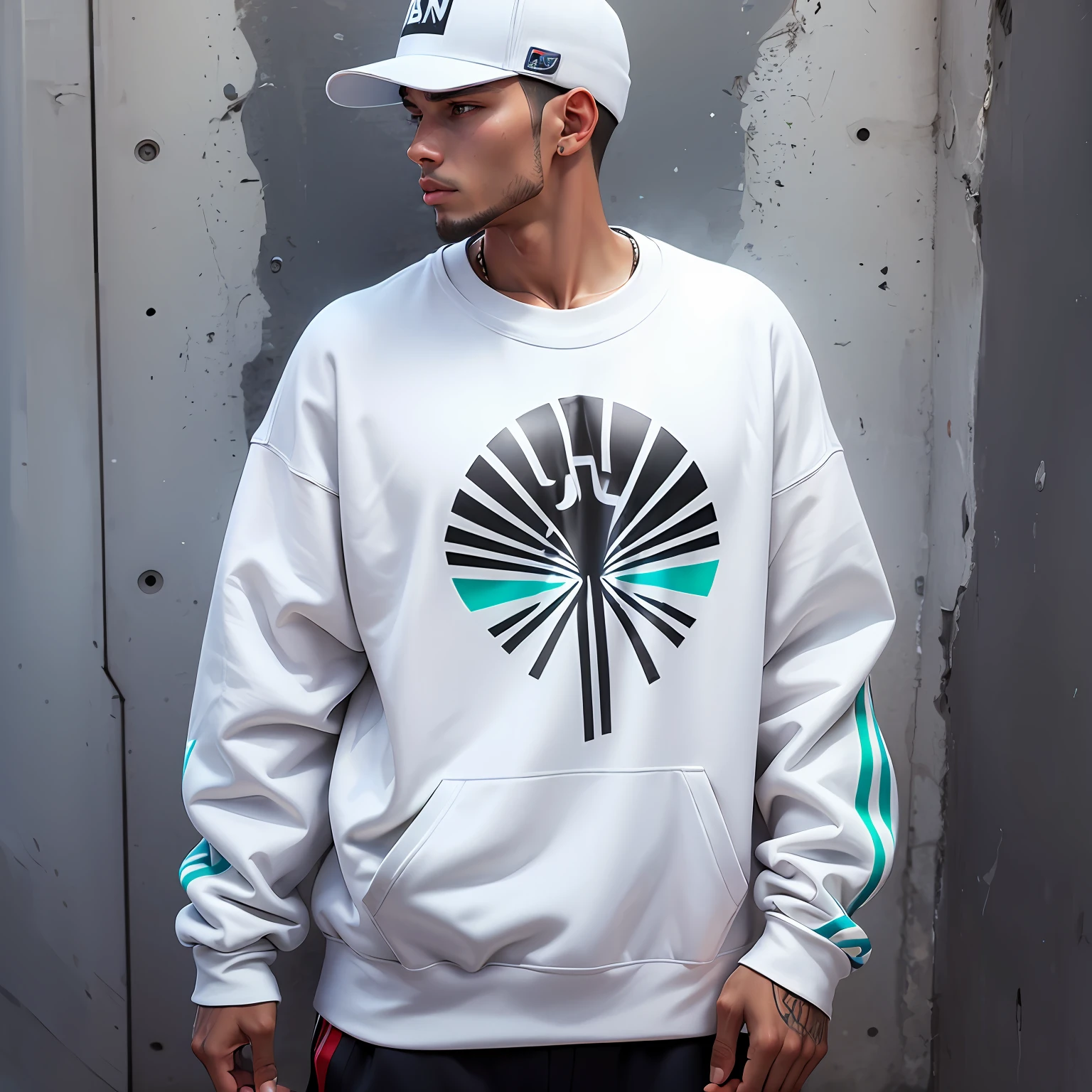 (ultra-realistic streetwear:1.2),(sweatshirt, cap),23 years,white,(high quality, high resolution) --auto --s2
