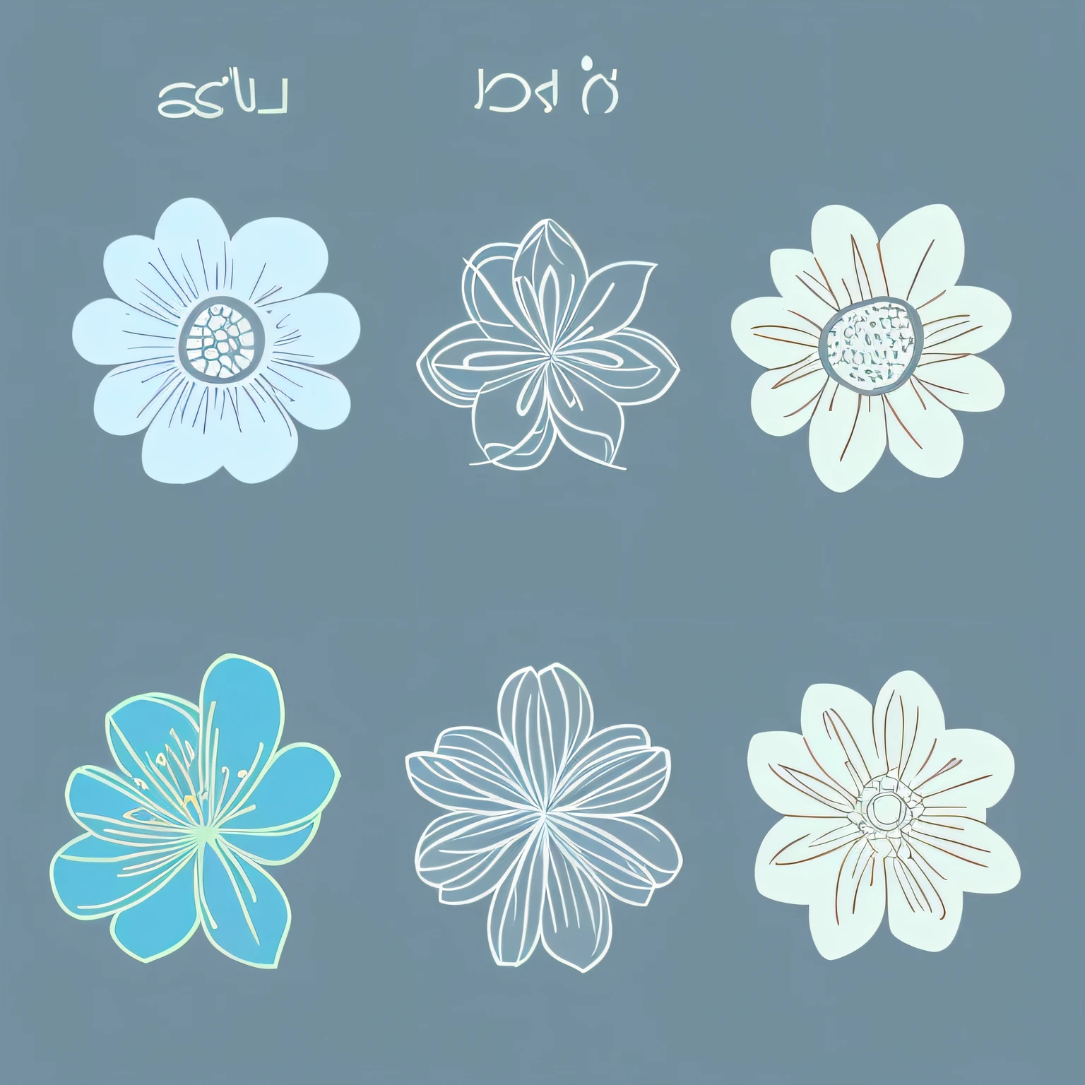 Small flower pattern, flat style, vector style, drawing style, naïve style, in very soft pastel colors.