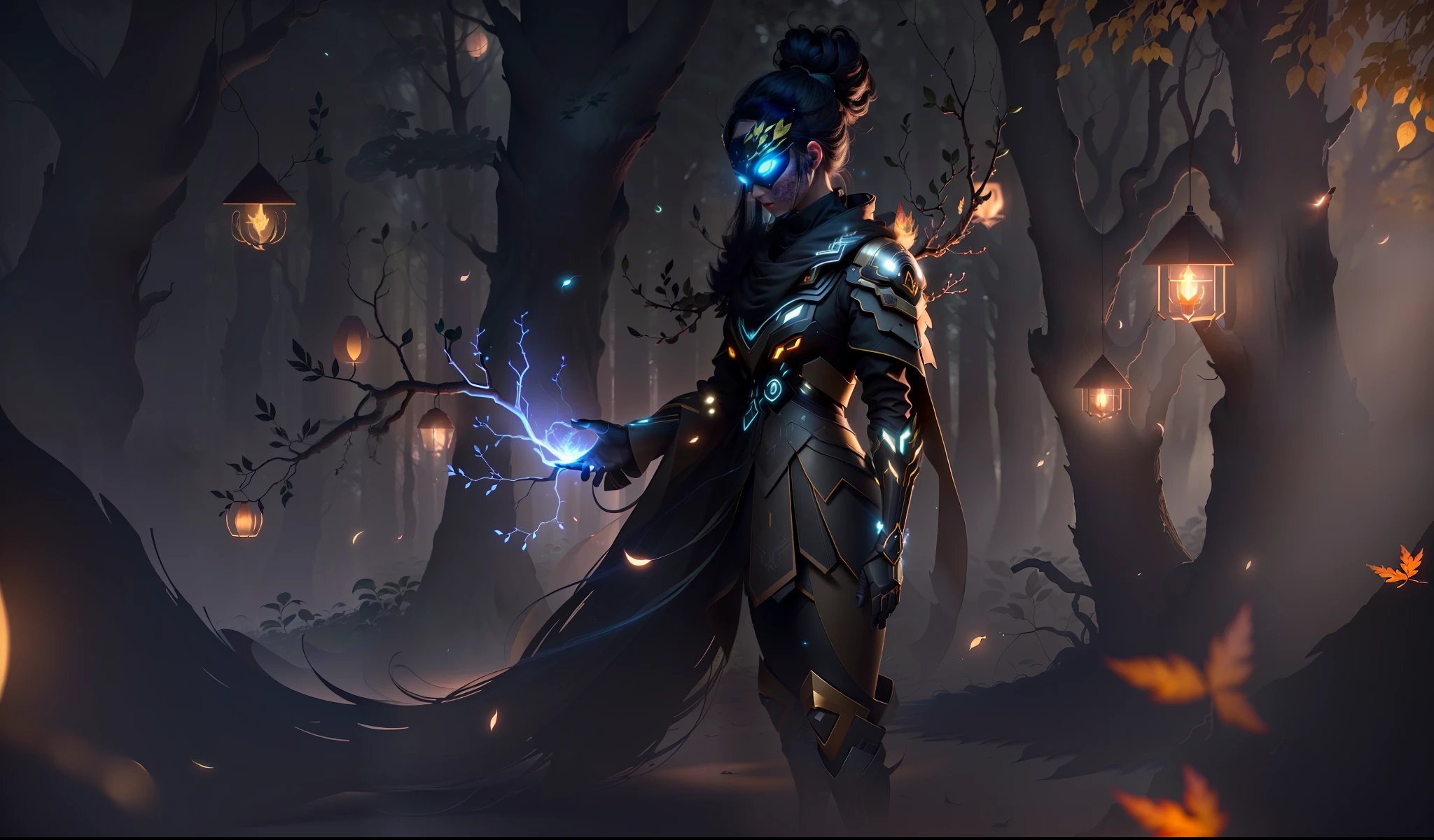 Masterpiece, best quality, (ultra-fine CG unity 8k wallpaper), (best quality), (best shadow), UI interface framework design with natural elements of the forest theme. Surrounded by delicate leaves and branches, there are also fireflies and glowing particle effects, moon, (UI interface box design), (natural elements), (forest theme), (circle), (leaves), (branches), (fireflies), (glow), (particle effects). , isometric 3d, octane rendering, ray tracing, super detailed