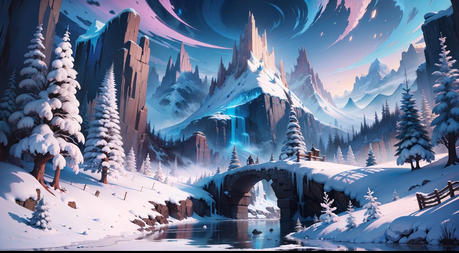 frozen cave, masterpieces, HD, high quality, best quality, highres, high quality, high details, masterpiece, anime style, anime