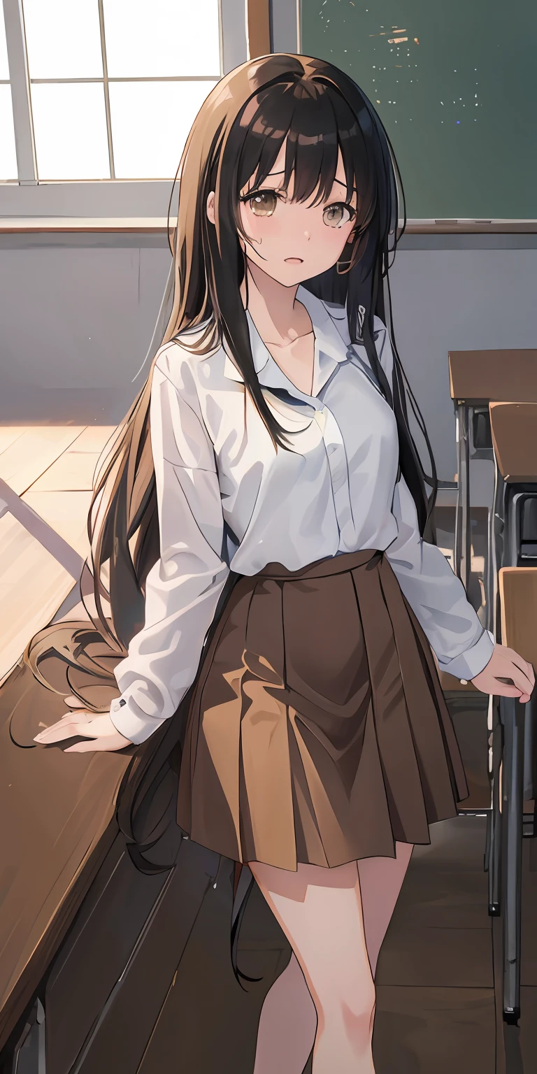 Light brown skirt, short skirt