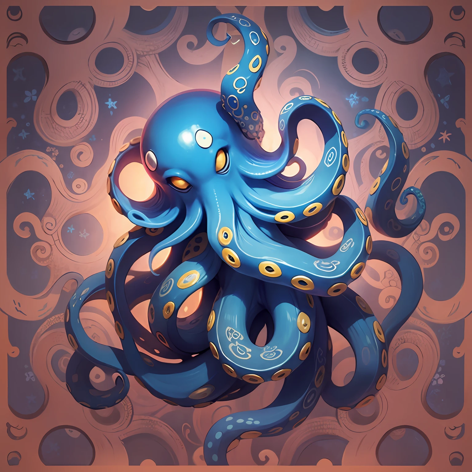 blue octopus, Around tentacles, Octopus tentacles, Octopus, half octopus, Tentacle motifs, Super Nova octopus, tentacles, squid motifs, teths and tentacles --auto --s2