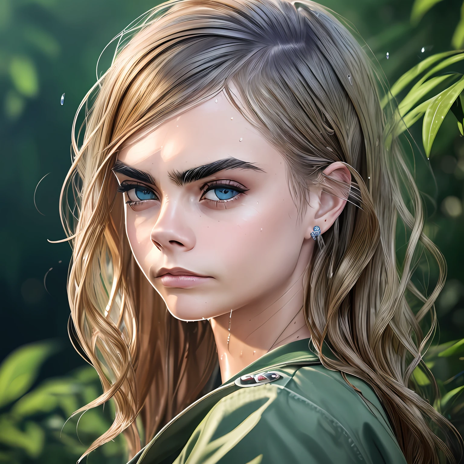 (cara delevingne: 4), (portrait: 3), (very sad:1,9), (lost in thought), (beautiful face: 1,8), (wet hair: 1,6), (bar: 1,7), evening light, nature, extremely detailed, 8yk, raw photo, high level of detail, (ray tracing), (masterpiece), (best quality), high resolution, (realistic: 1,4), physically based representation, ultra realistic --auto --s2