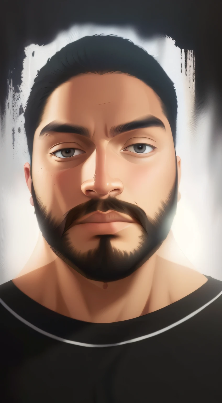 painting of a man with beard and black shirt, high detail, cartoon digital painting, highly detailed digital painting, realistic art style, digital illustration style, stylized portrait, unknown art style, highly detailed portrait, digital painting
