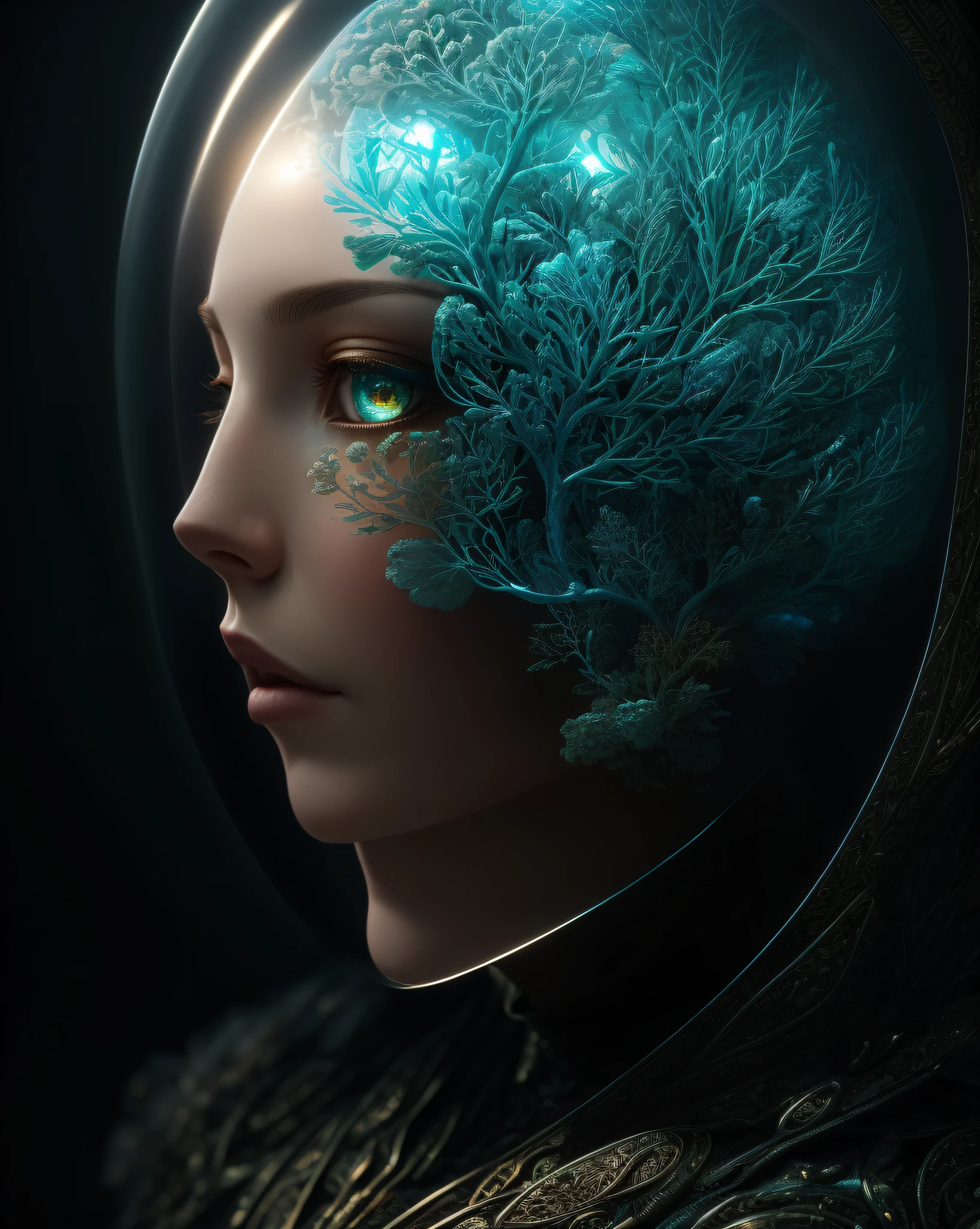 layered transparency of human head inside with buterflyes only in the brain hybrid, beautiful detailed intricate insanely detailed octane render trending on artstation, 8 k artistic photography, photorealistic, centered, symmetry, painted, intricate, volumetric lighting, beautiful, rich deep colors masterpiece, sharp focus, ultra detailed, in the style of dan mumford and marc simonetti, astrophotography