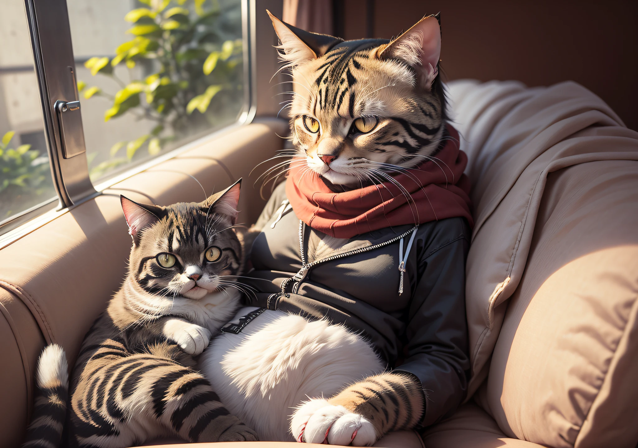 Angry cat on a woman's lap --auto --s2