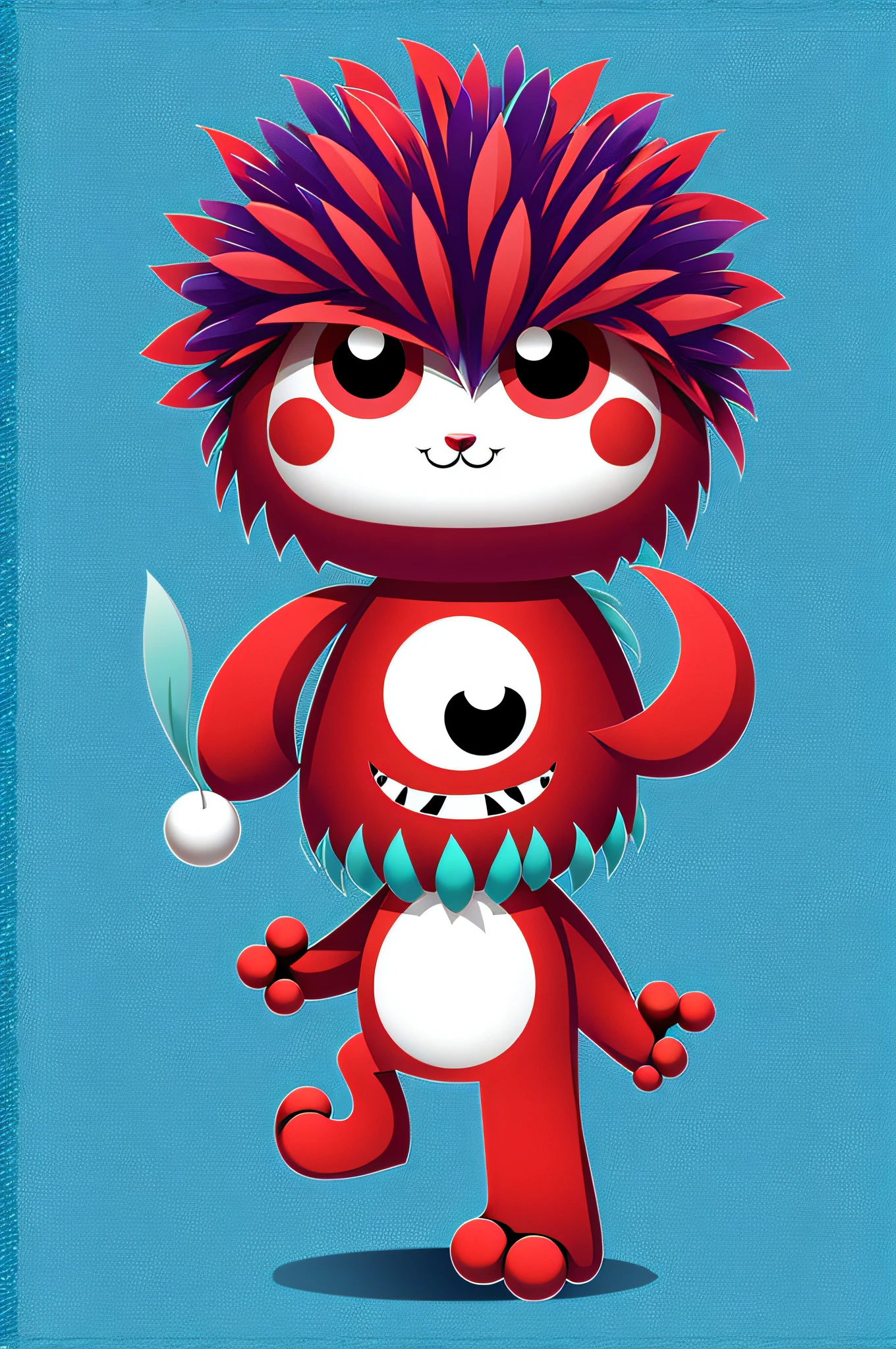 FANTZ MONSTER DESIGN,  a cute creature with hair made out of style-nebmagic, chibi style, super adorable,