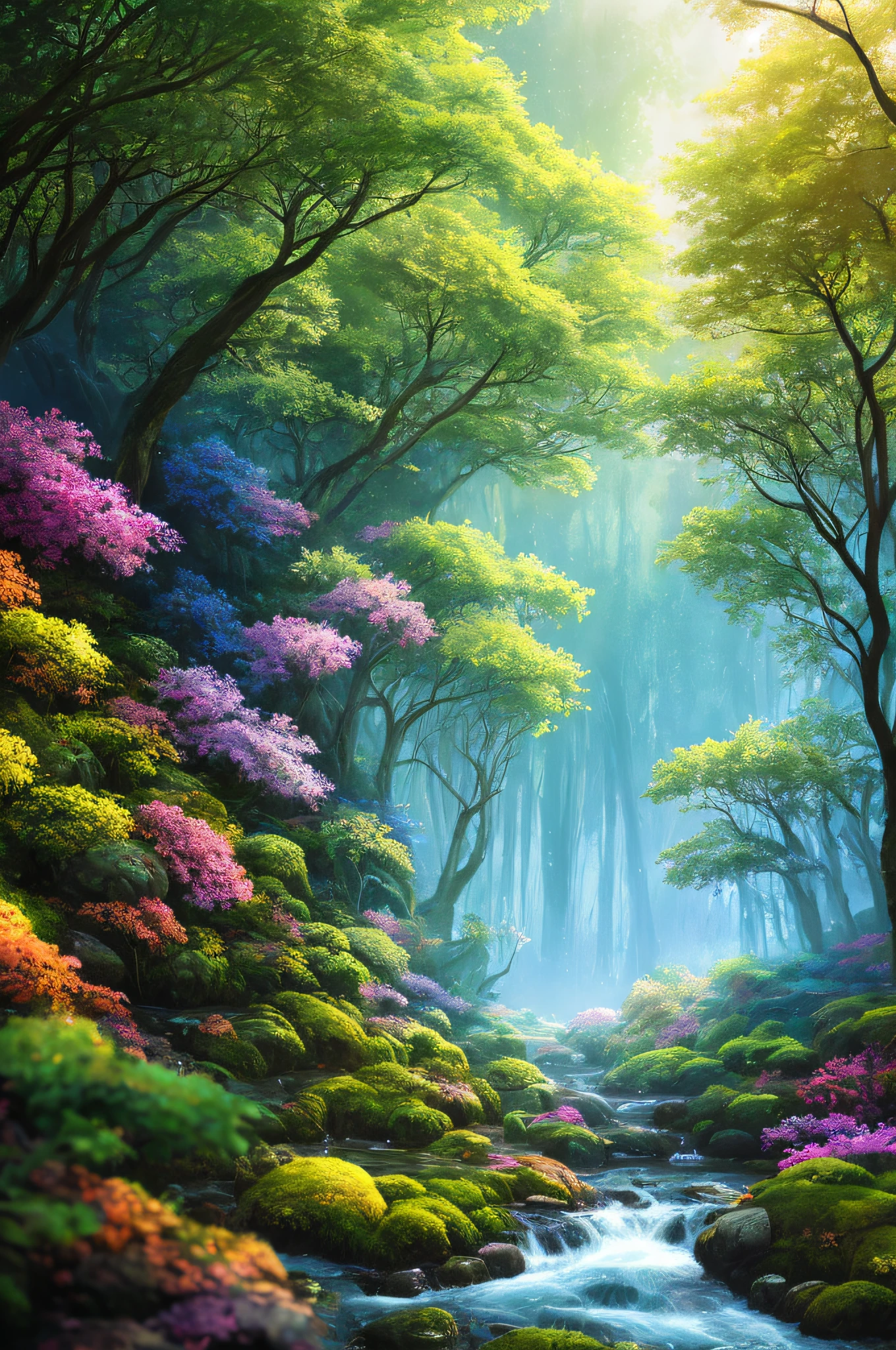 masterpiece, best quality, high quality,extremely detailed CG unity 8k wallpaper, An enchanting and dreamy scene of a fantasy forest, with towering trees, glowing mushrooms, and hidden fairy glens, creating a sense of mystique and enchantment, artstation, digital illustration, intricate, trending, pastel colors, oil paiting, award winning photography, Bokeh, Depth of Field, HDR, bloom, Chromatic Aberration ,Photorealistic,extremely detailed, trending on artstation, trending on CGsociety, Intricate, High Detail, dramatic, art by midjourney