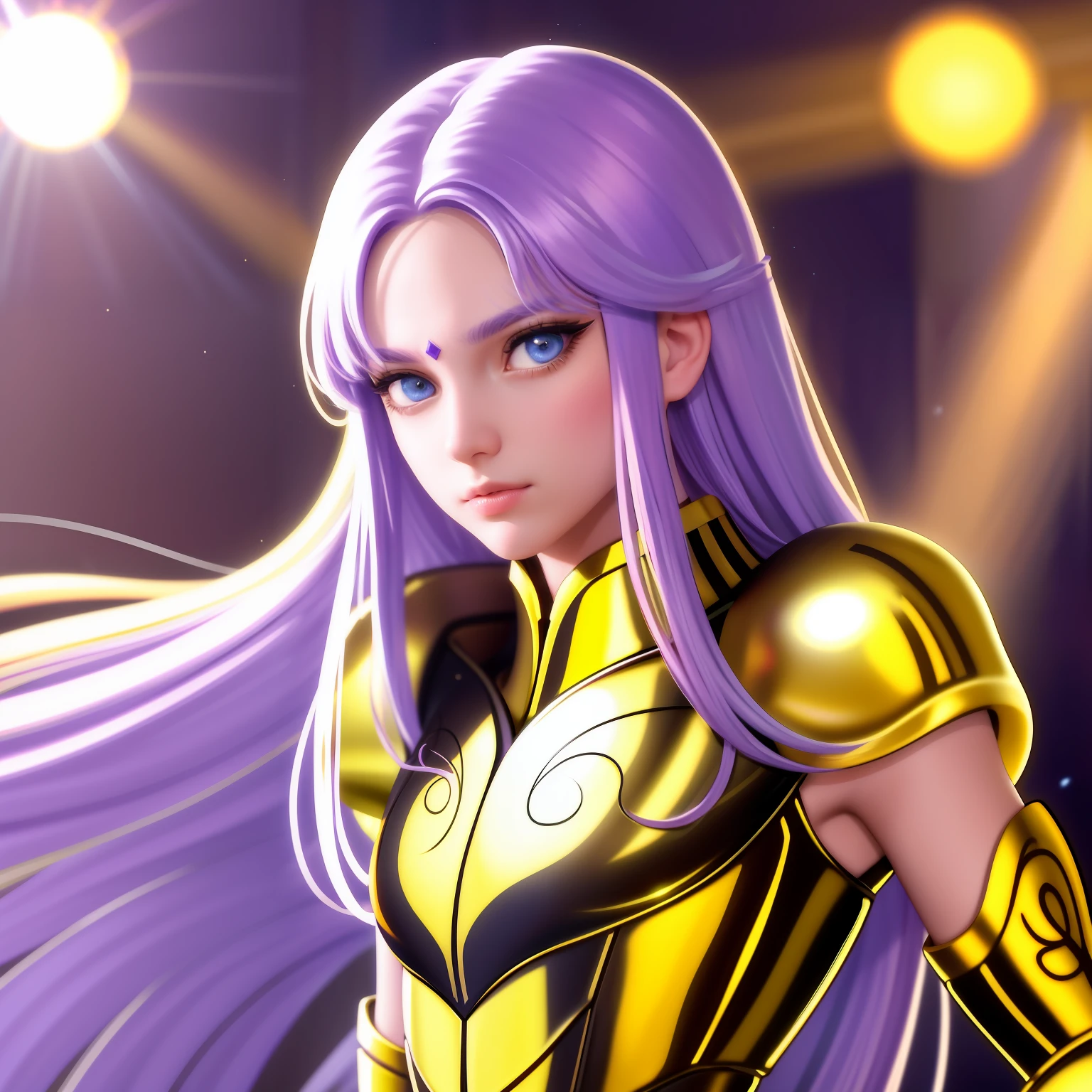 (masterpiece:1.0), (best quality:1.0), (ultra highres:1.0) ,(8k resolution:1.0), (realistic:1.0), (ultra detailed1:0),(RAW photo:1.0), HDR, photography, Kodak Portra 400, film grain, blurry background, vibrant color, bokeh, lens flare, ((perfect hands)), ((perfect arms)), (perfect face), {{perfect anatomy}},(hand of Guido Daniele), wide shot, small hands, slim fingers,
greek temple, very detailed background,  1female wear golden AriesArmor,  golden armor, solo, medium purple hair, black eyes, angry, looking at viewer, focused face, detailed face, vibrant colors, symmetric eyes, visible lips, standing, (upper body:1.2),