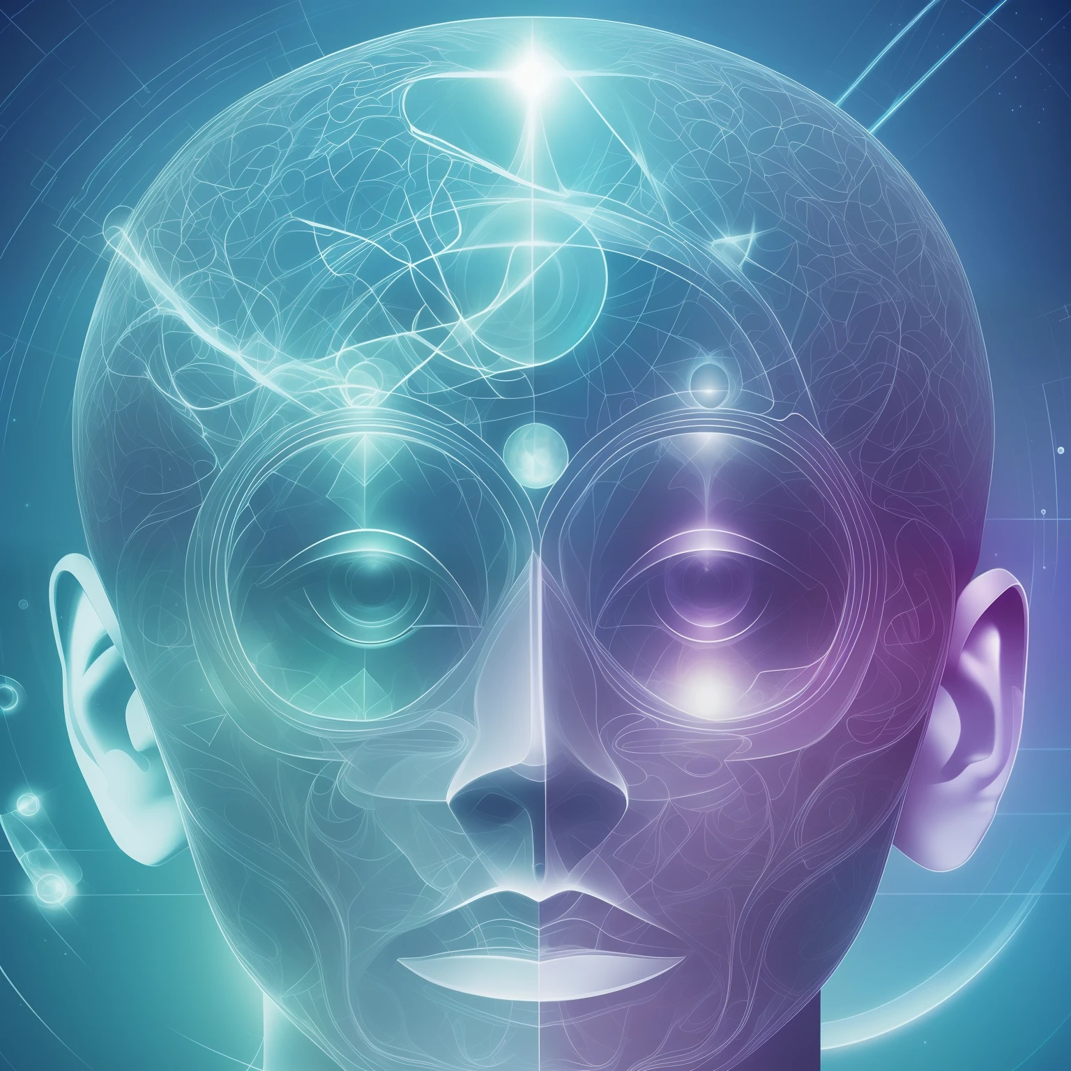 create an image that symbolizes mind-body dualism. The image should depict the distinction between the mind and the body, emphasizing the immaterial nature of the mind and the materiality of the body. Explore visual elements that express this duality and the interaction between these entities, if possible. Remember that the image should be clear, impactful, and capable of visually conveying the idea of mind-body dualism in an aesthetically appealing way --auto --s2