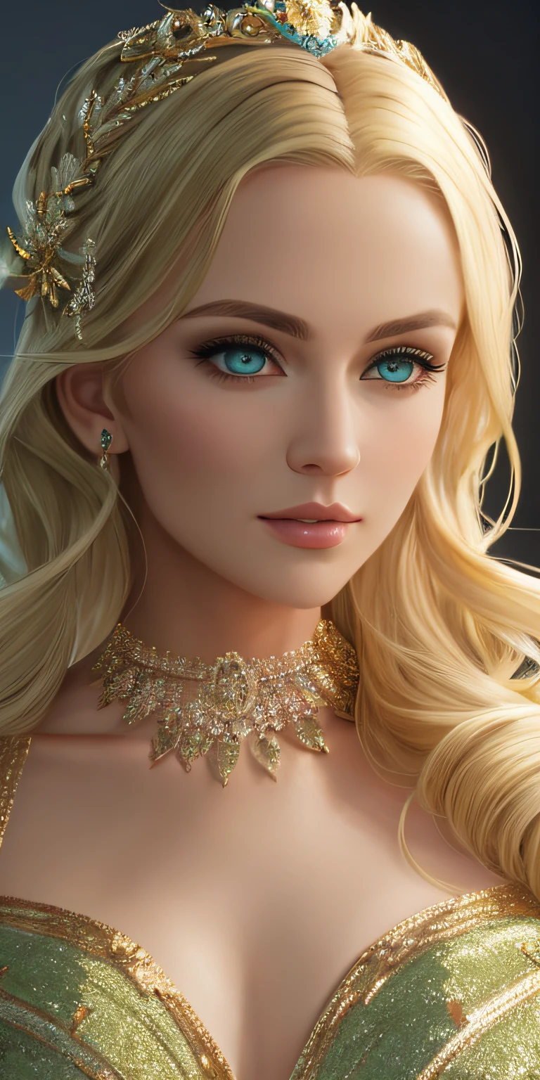 Immerse yourself in the elegance and sophistication of a beautiful blonde girl with captivating sparkling green eyes. Utilize 3D techniques and Octane rendering in 8K resolution to create a hyper-realistic portrayal of her detailed face. The intricate sharp details and smooth rendering style, combined with cinematic studio de lighting, will make this artwork a true masterpiece. Be prepared to make a splash on ArtStation as it becomes a trendsetter in the digital art community.