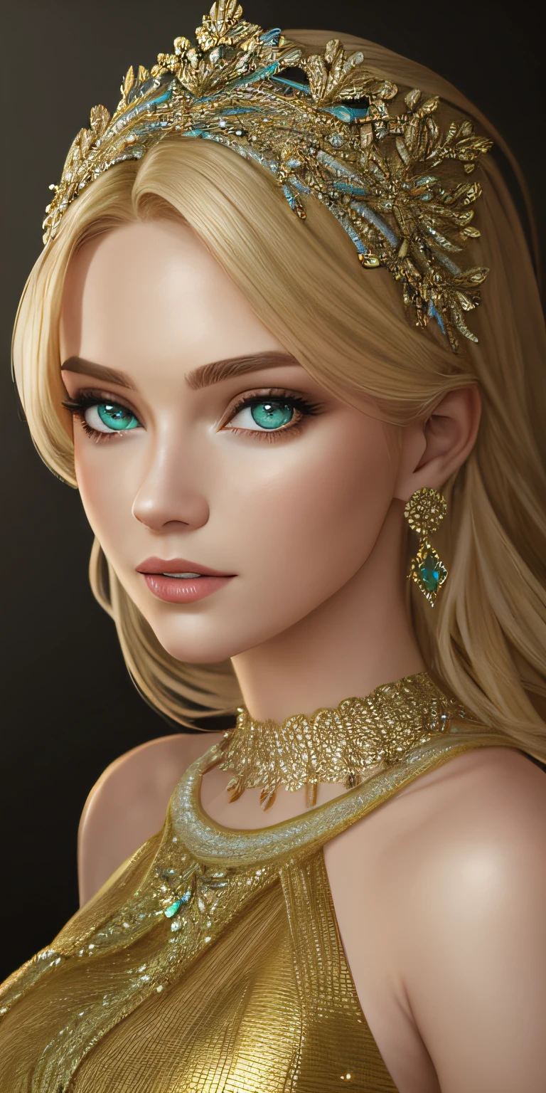 Immerse yourself in the elegance and sophistication of a beautiful blonde girl with captivating sparkling green eyes. Utilize 3D techniques and Octane rendering in 8K resolution to create a hyper-realistic portrayal of her detailed face. The intricate sharp details and smooth rendering style, combined with cinematic studio de lighting, will make this artwork a true masterpiece. Be prepared to make a splash on ArtStation as it becomes a trendsetter in the digital art community.