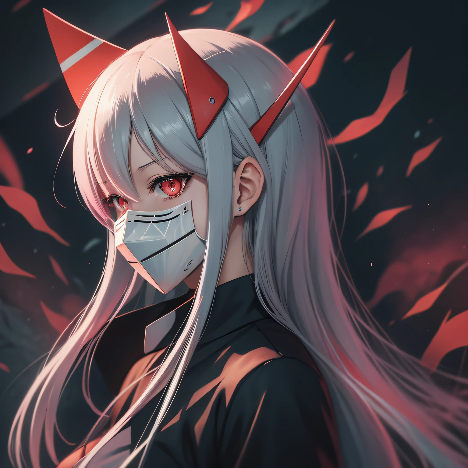 zero-two / Darling in the Franxx ] is wearing a mask, loish |, by Kamisaka Sekka, loish art style, a beautiful art illustration, digital art in pixiv, anime illustration, colorful illustration, supernatural art style, strange and dark art style, trend anime art, digital anime illustration, tumblr, by Yanagawa Nobusada
