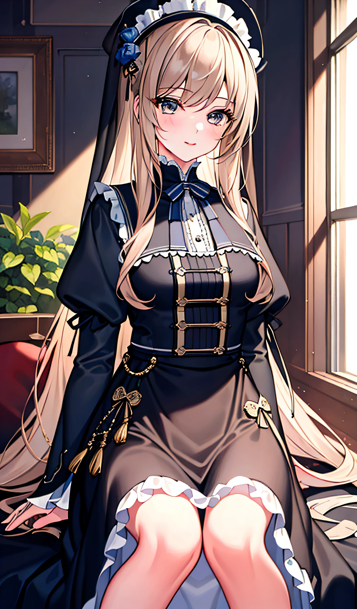 (((Masterpiece)))), (((Best Quality)))), ((((Very detailed)))), detailed fingers, illustrations, 1 girl, Solo, Sister clothes,