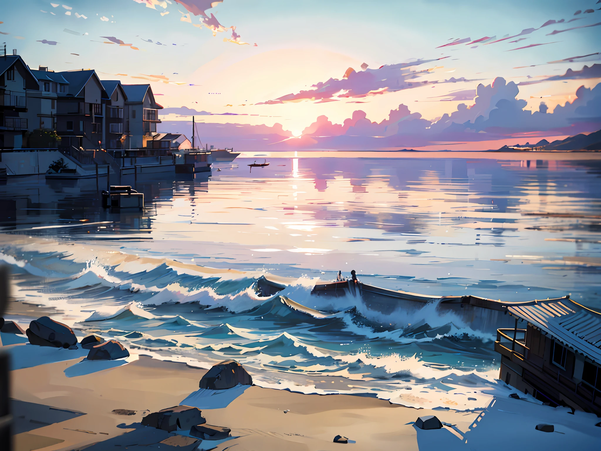 professional ultra quality photo Sea view, beautiful clouds, sunny day, award wining masterpiece, best quality, HDR, perfect perspective, perfect geometry, artistic lens, intricate details, intricate busy image, Insane details, insane quality,